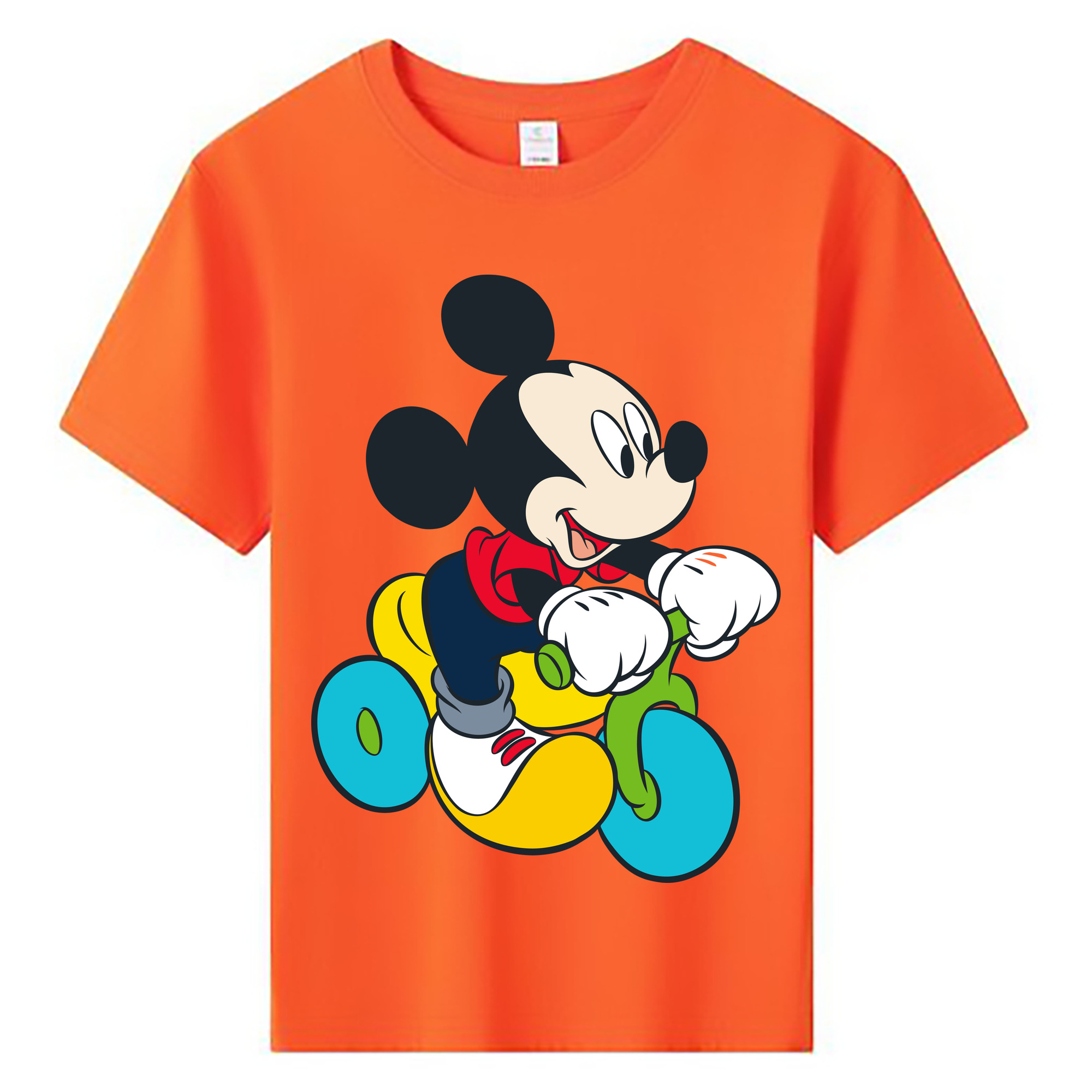 ミッキーマウス Mickey Mouse 綿100％キッズTシャツ（フロントプリント）
