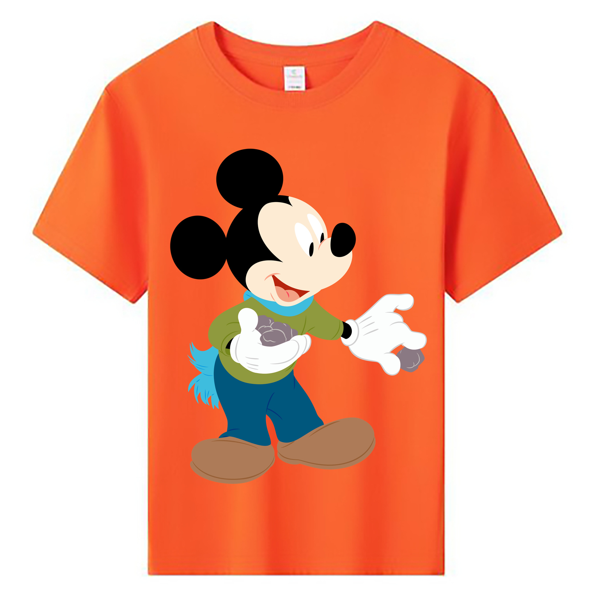 ミッキーマウス Mickey Mouse 綿100％キッズTシャツ（フロントプリント）