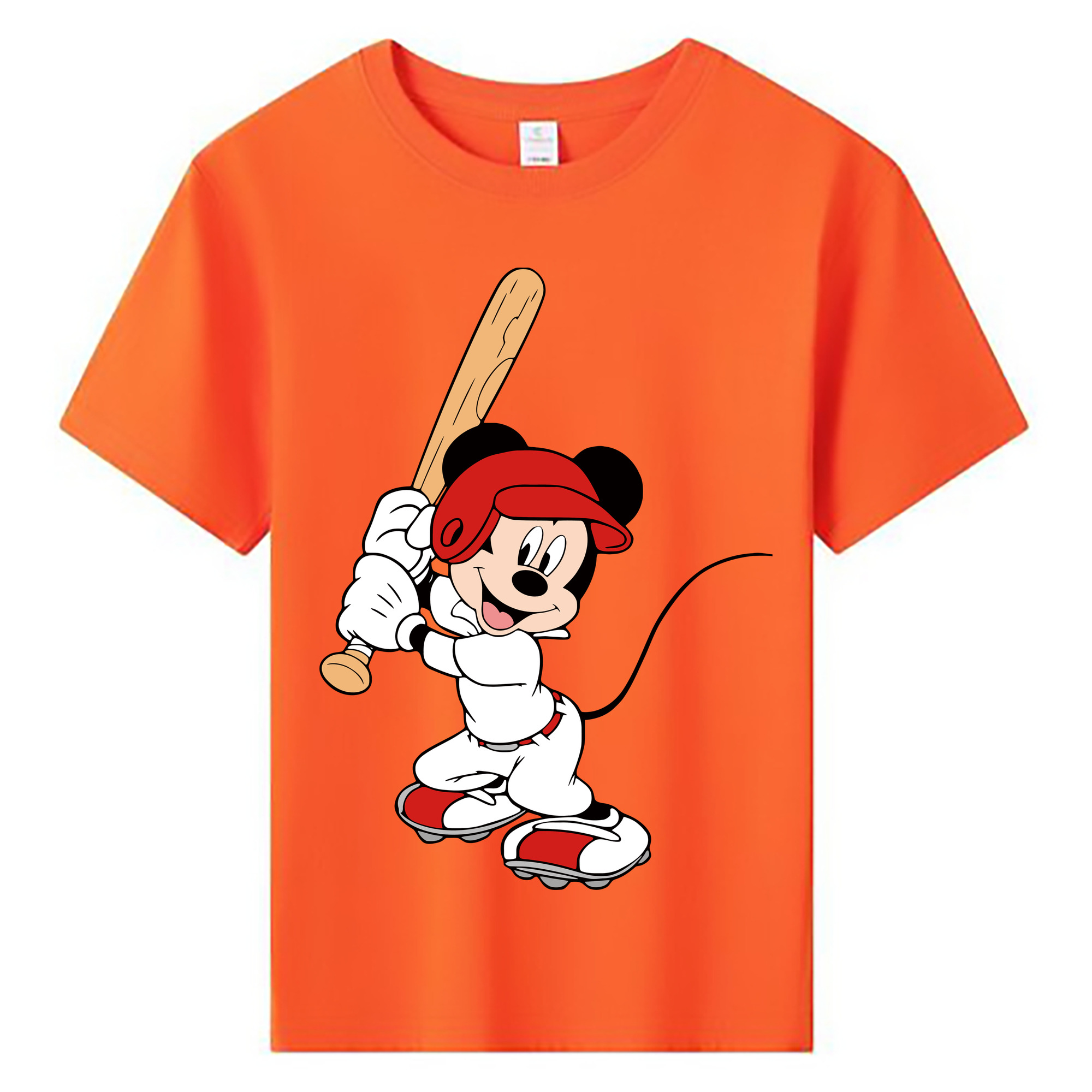 ミッキーマウス Mickey Mouse 綿100％キッズTシャツ（フロントプリント）