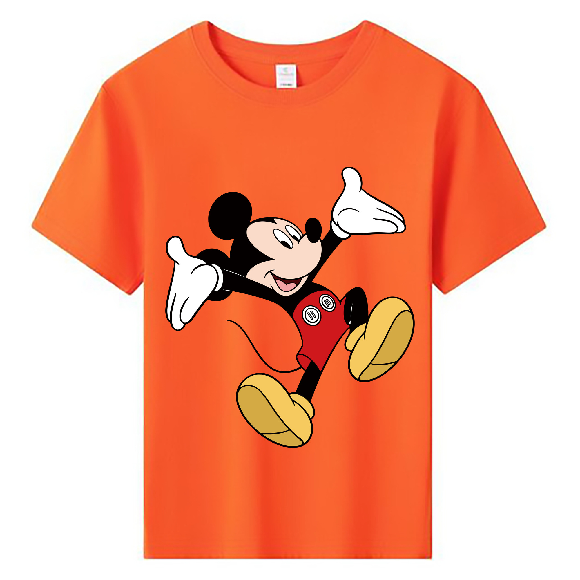 ミッキーマウス Mickey Mouse 綿100％キッズTシャツ（フロントプリント）