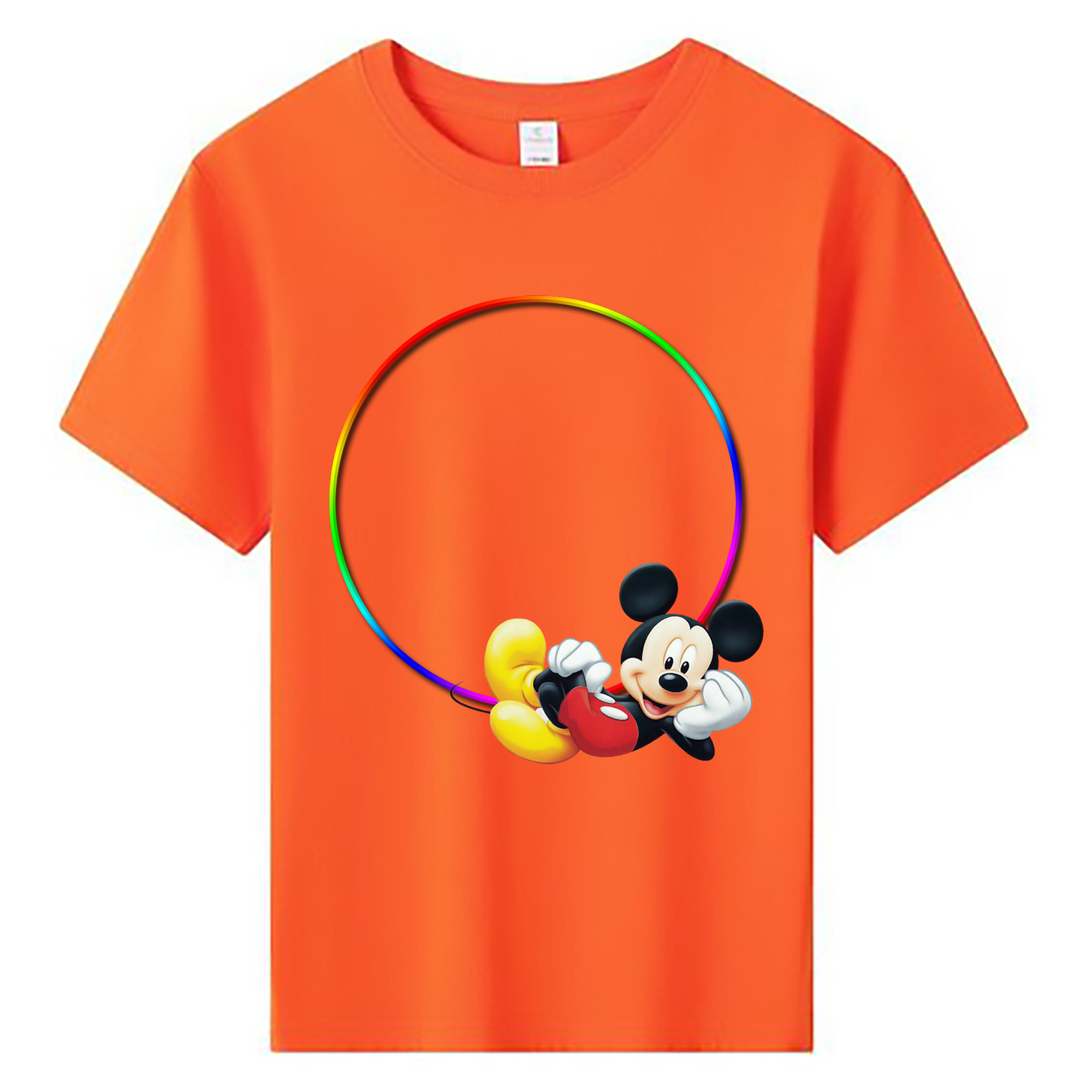 ミッキーマウス Mickey Mouse 綿100％キッズTシャツ（フロントプリント）