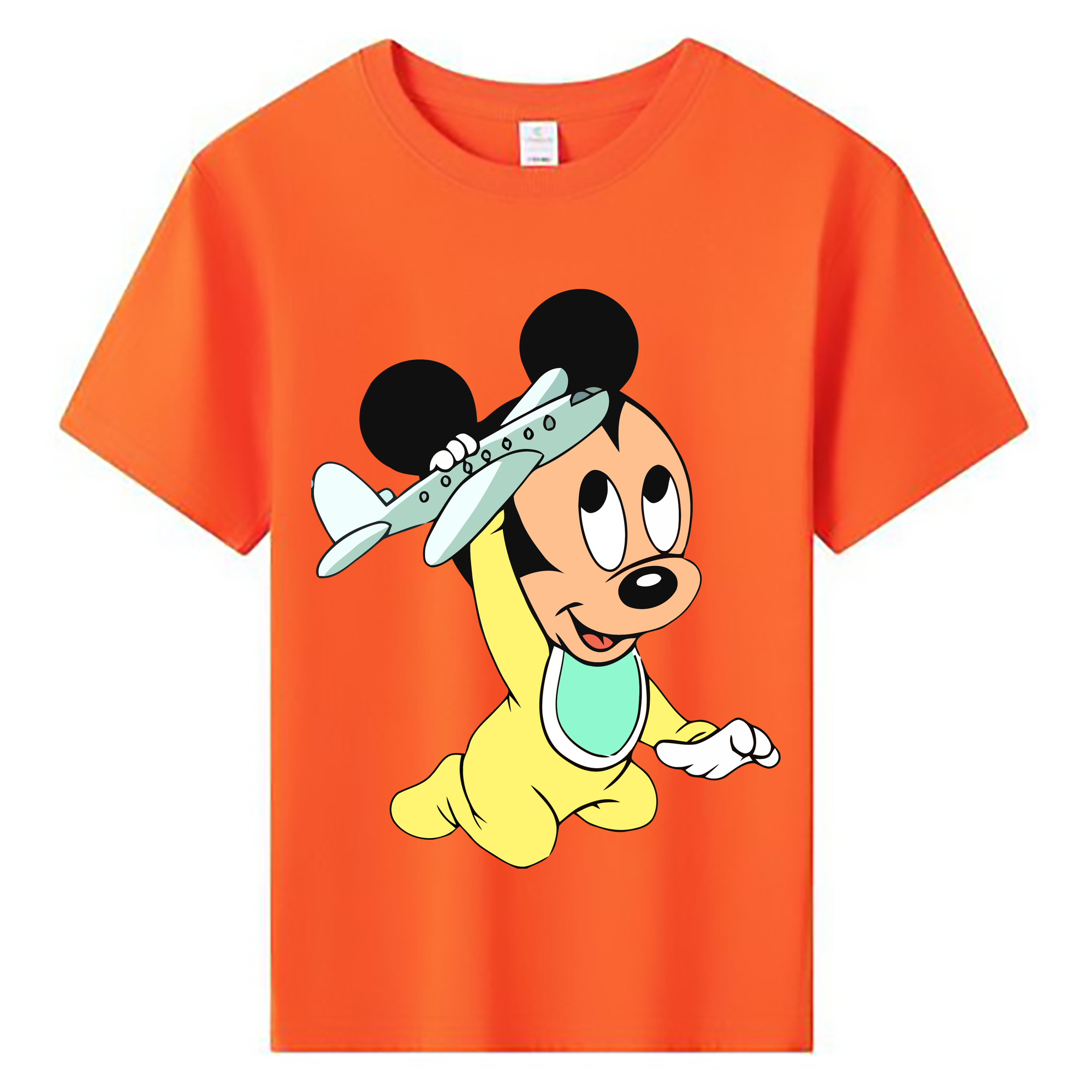ミッキーマウス Mickey Mouse 綿100％キッズTシャツ（フロントプリント）