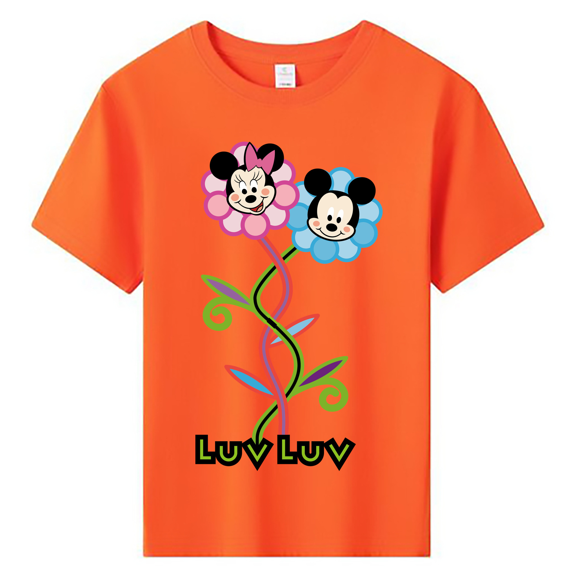 ミッキーマウス Mickey Mouse 綿100％キッズTシャツ（フロントプリント）