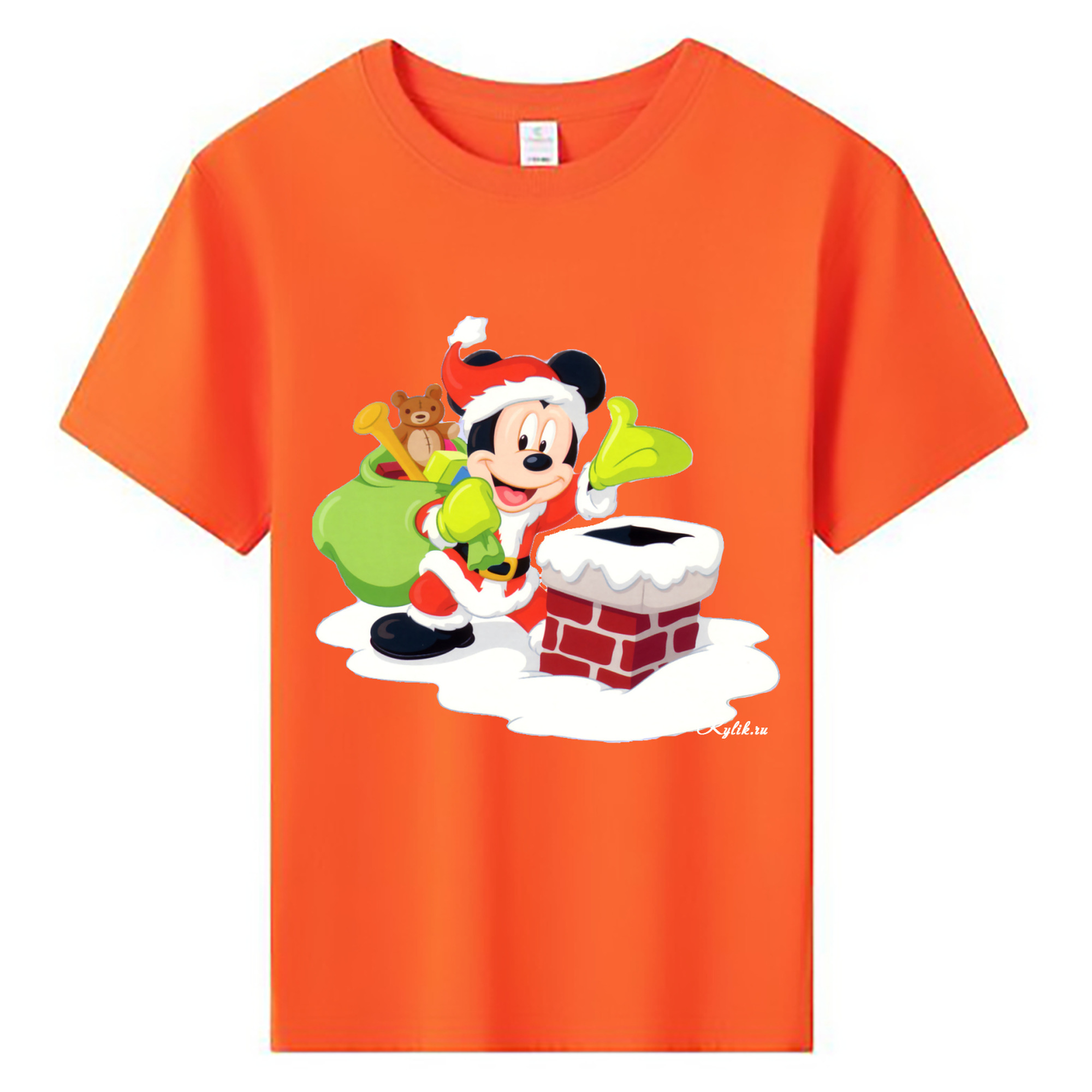 ミッキーマウス Mickey Mouse 綿100％キッズTシャツ（フロントプリント）