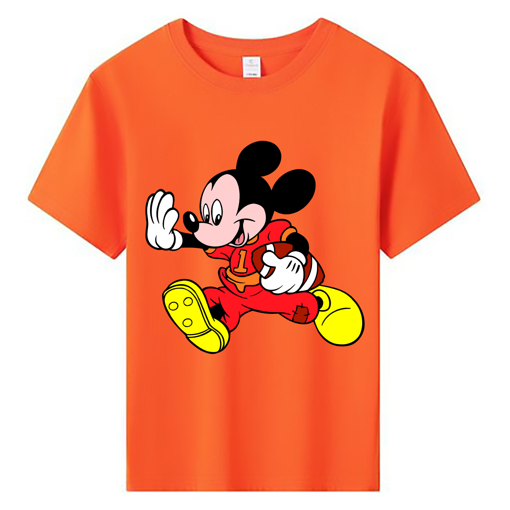 ミッキーマウス Mickey Mouse 綿100％キッズTシャツ（フロントプリント）
