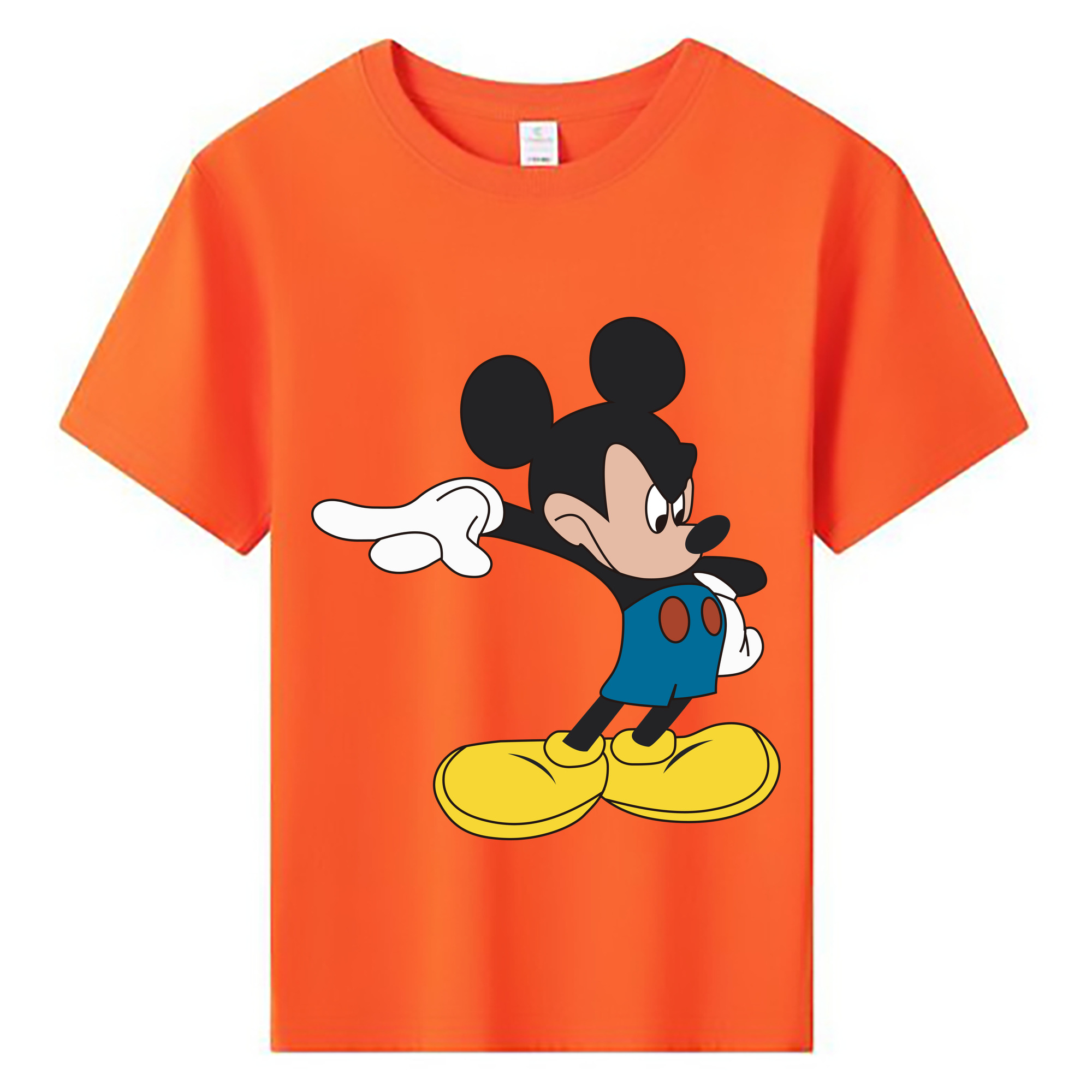 ミッキーマウス Mickey Mouse 綿100％キッズTシャツ（フロントプリント）