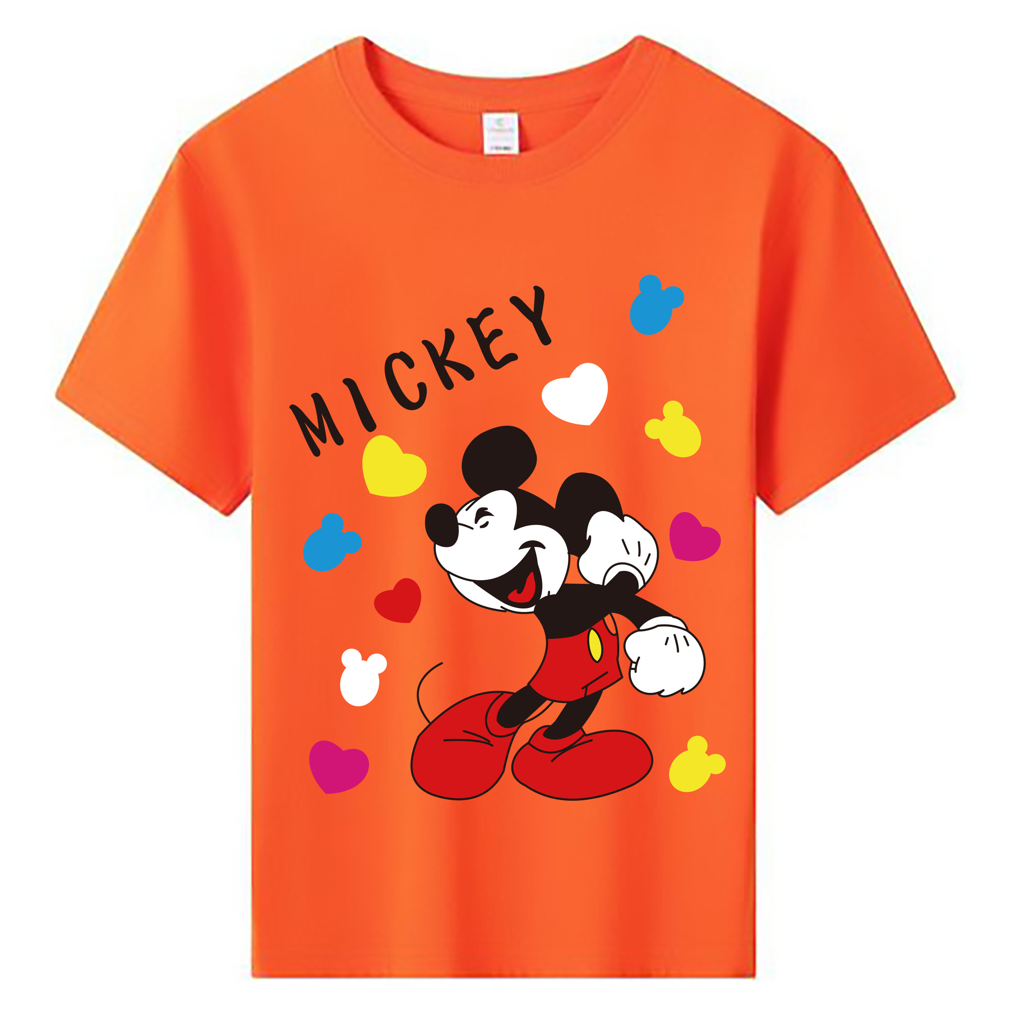 ミッキーマウス Mickey Mouse 綿100％キッズTシャツ（フロントプリント）