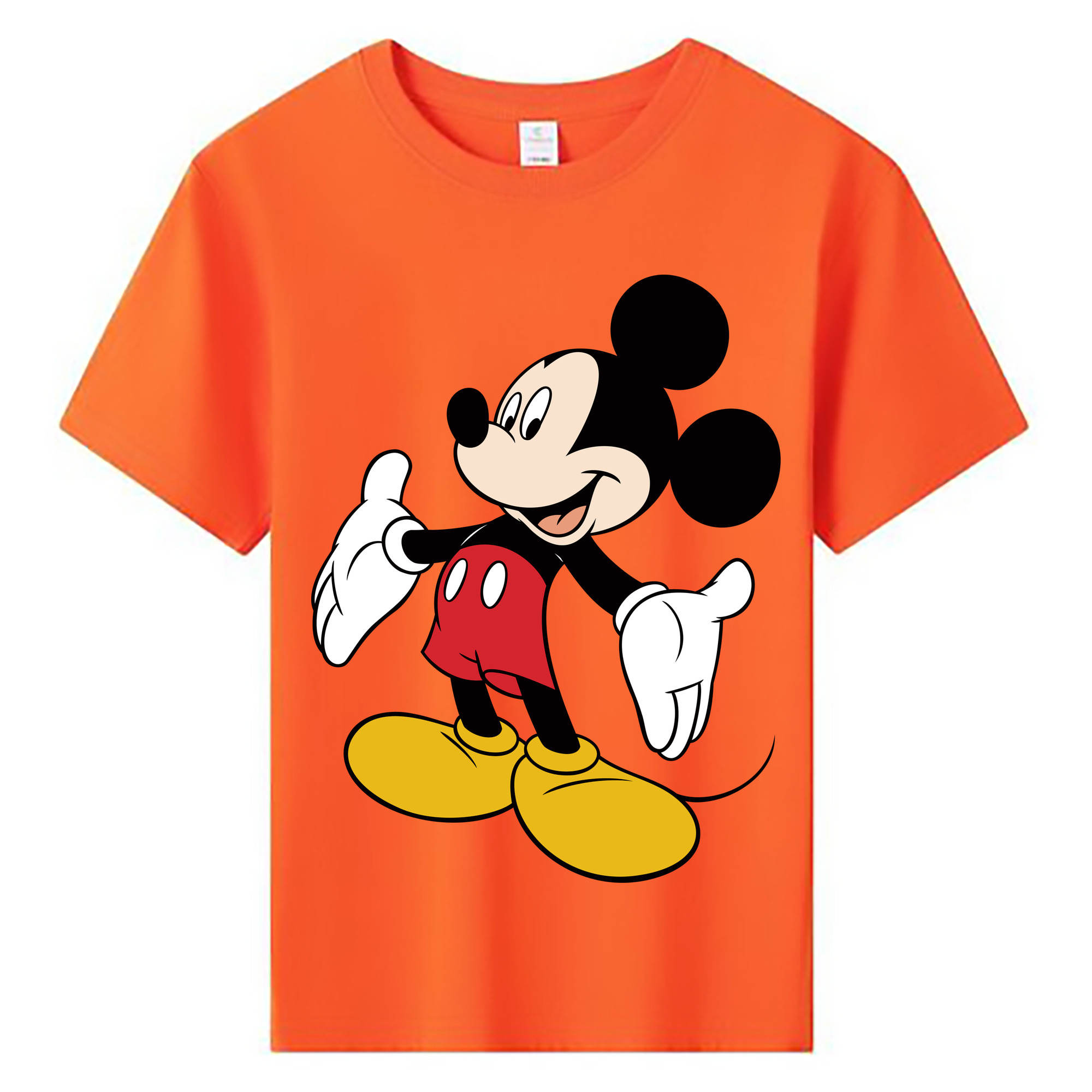 （画像用） ミッキーマウス Mickey Mouse 綿100％キッズTシャツ（フロントプリント）