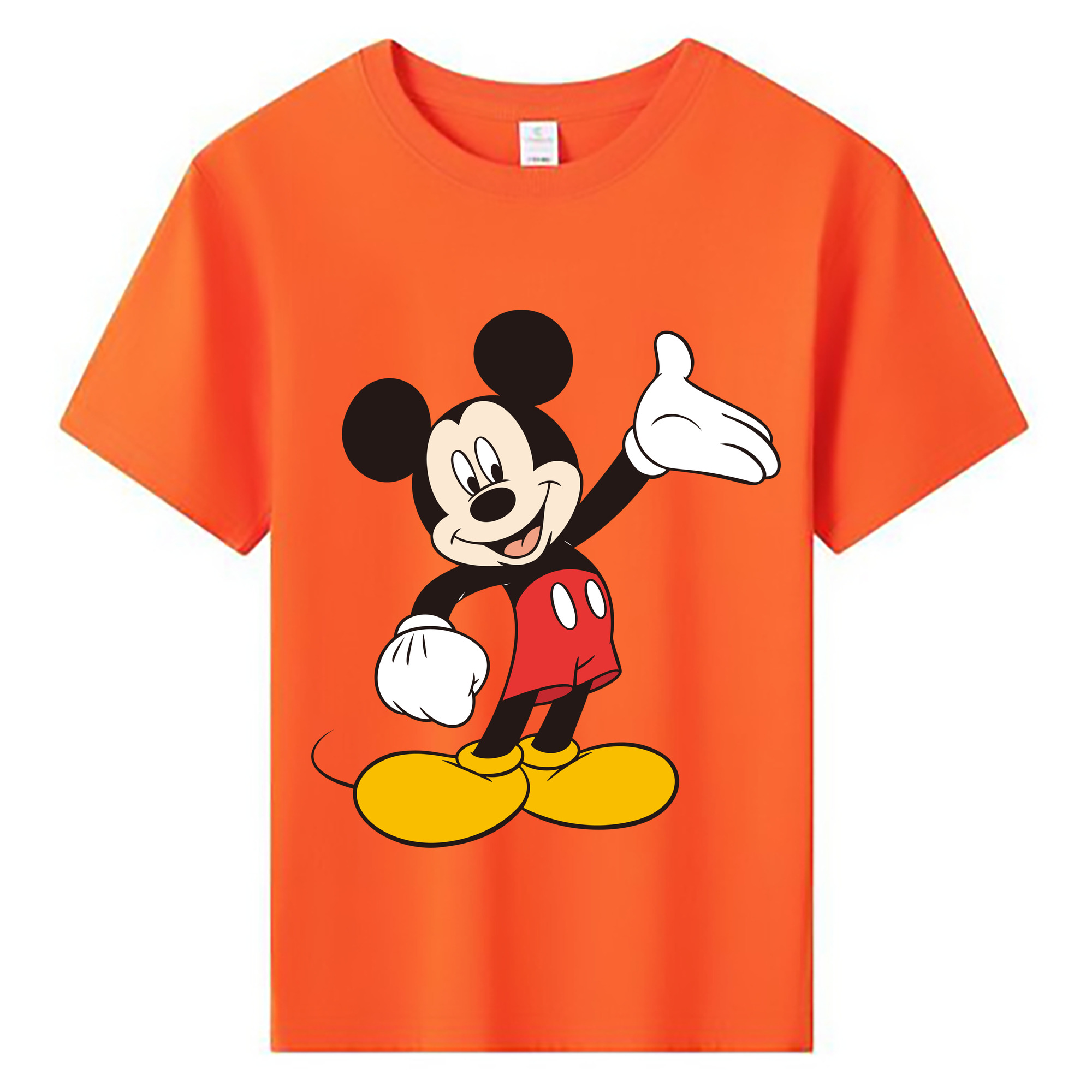 ミッキーマウス Mickey Mouse 綿100％キッズTシャツ（フロントプリント）