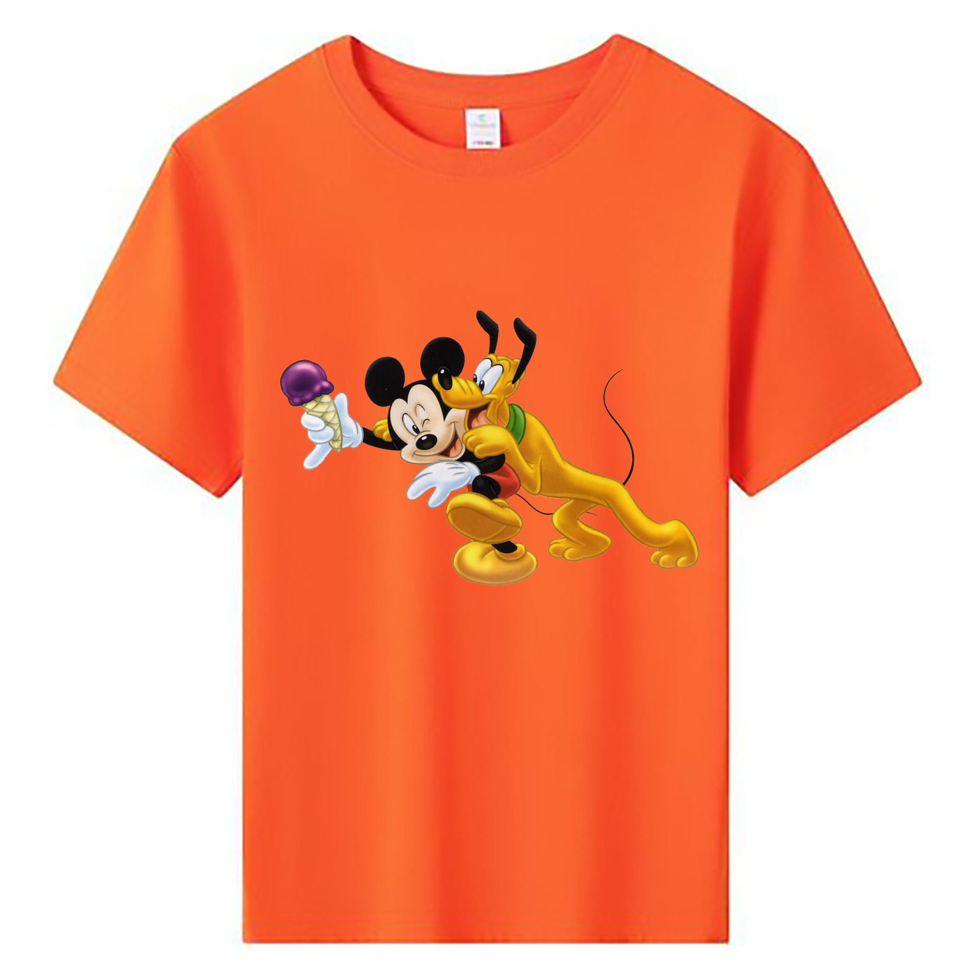 ミッキーマウス Mickey Mouse 綿100％キッズTシャツ（フロントプリント）