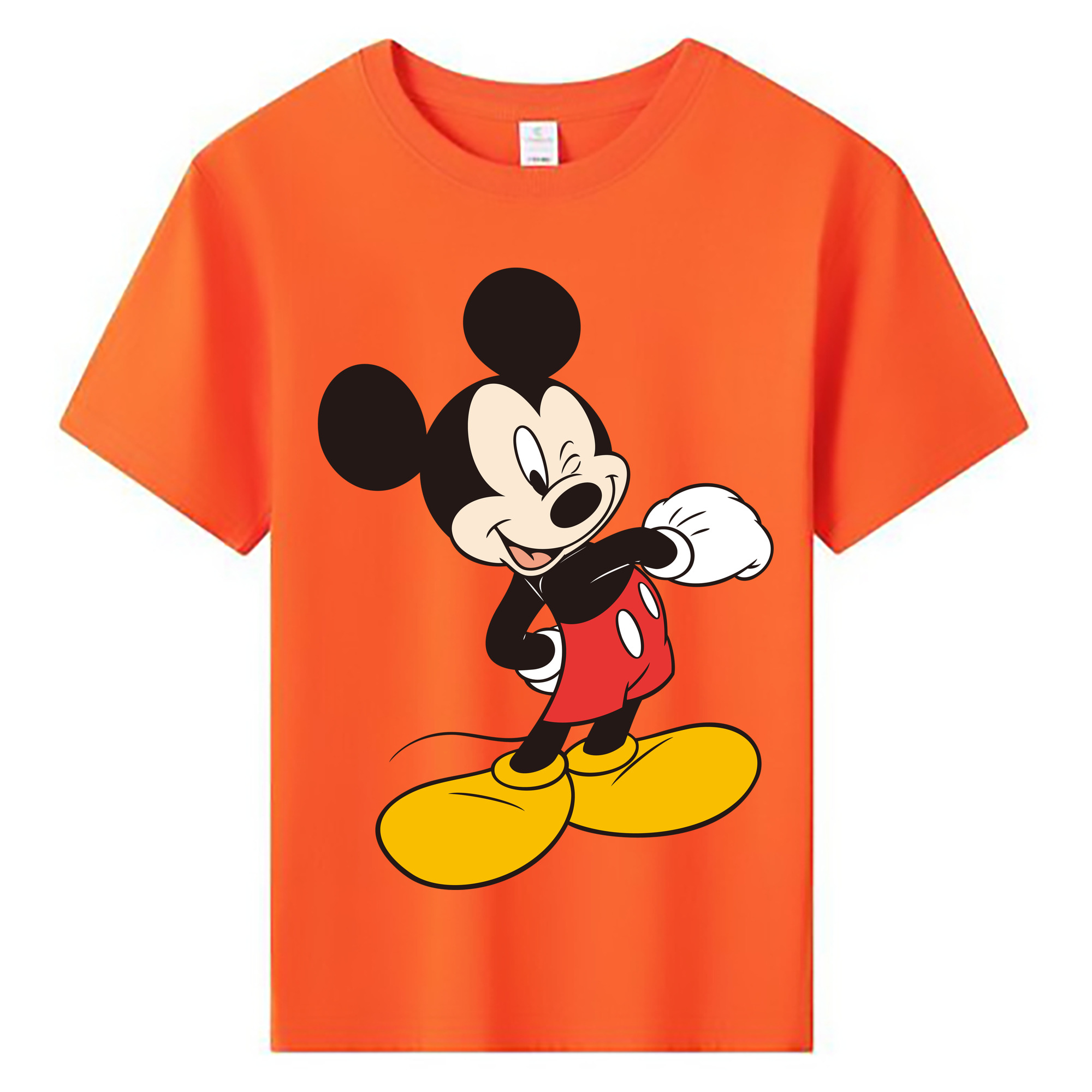 ミッキーマウス Mickey Mouse 綿100％キッズTシャツ（フロントプリント）