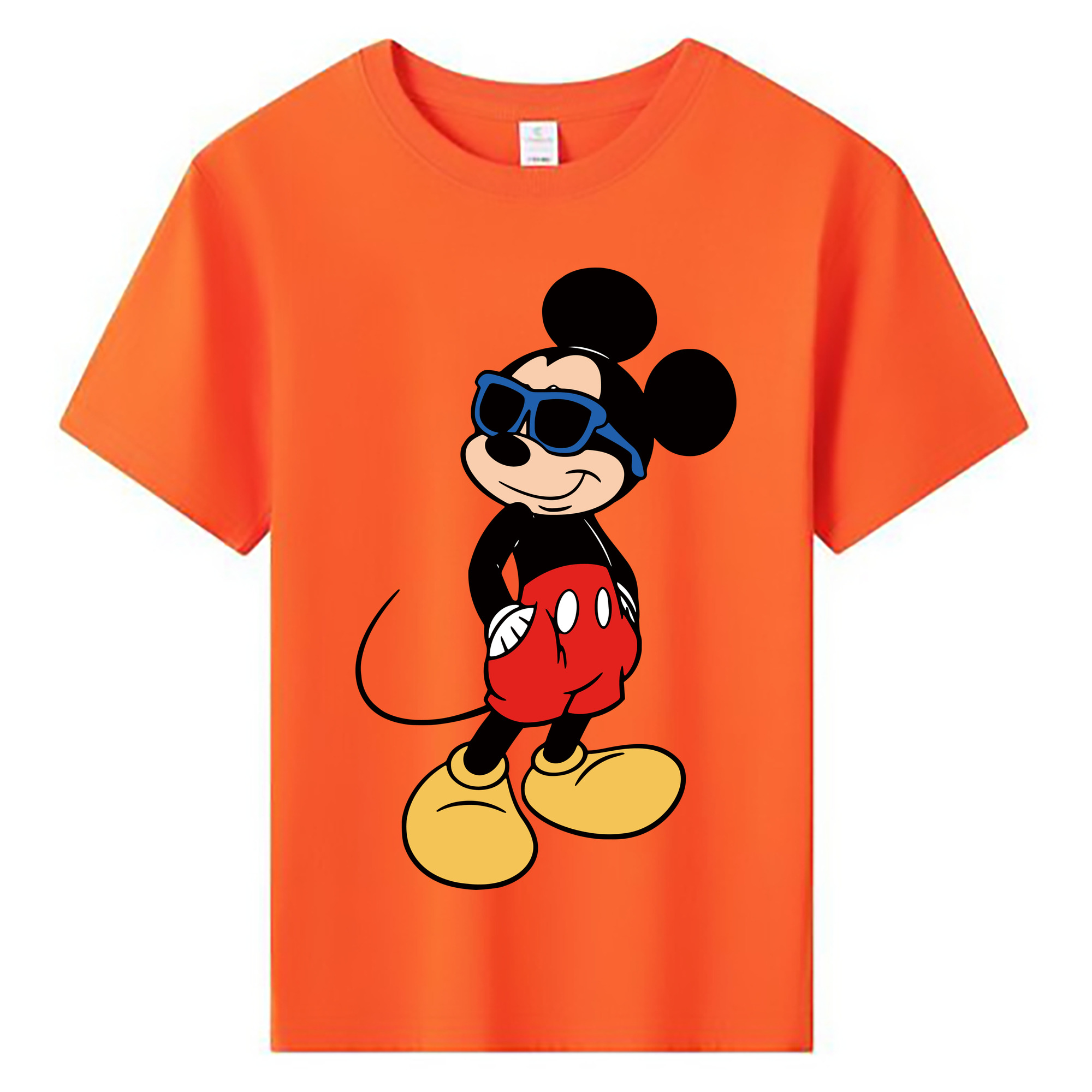 ミッキーマウス Mickey Mouse 綿100％キッズTシャツ（フロントプリント）