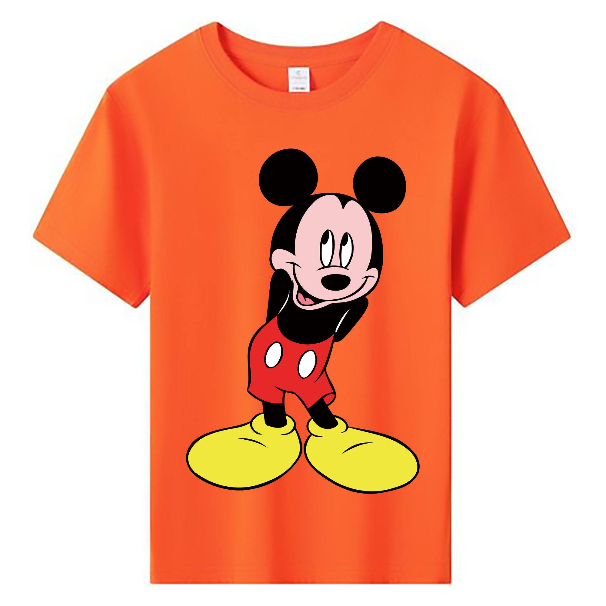 ミッキーマウス Mickey Mouse 綿100％キッズTシャツ（フロントプリント）