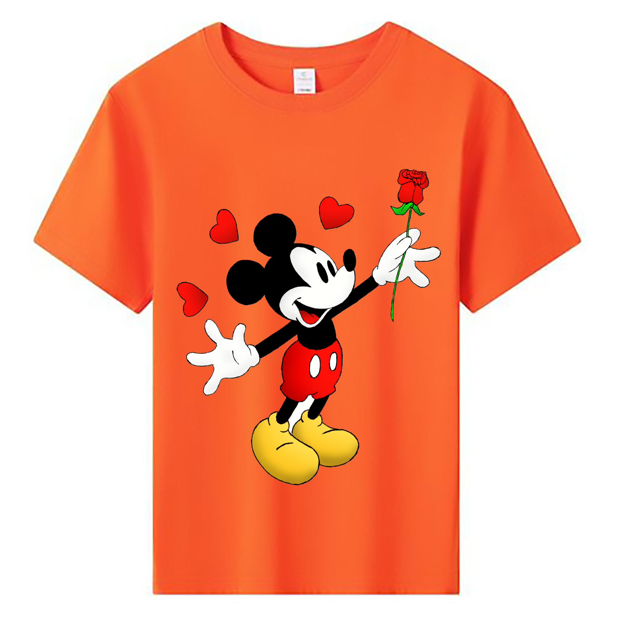 ミッキーマウス Mickey Mouse 綿100％キッズTシャツ（フロントプリント）