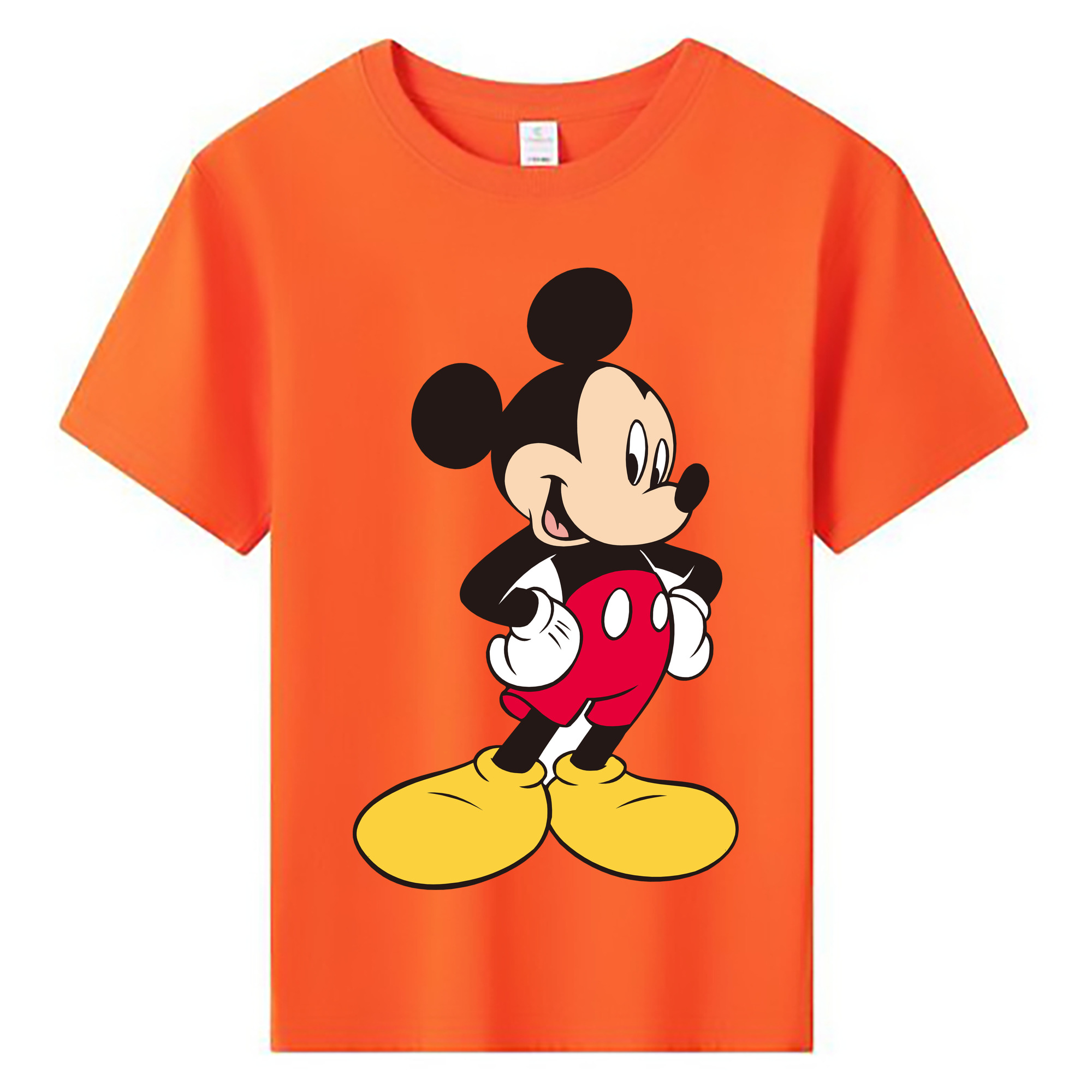 ミッキーマウス Mickey Mouse 綿100％キッズTシャツ（フロントプリント）