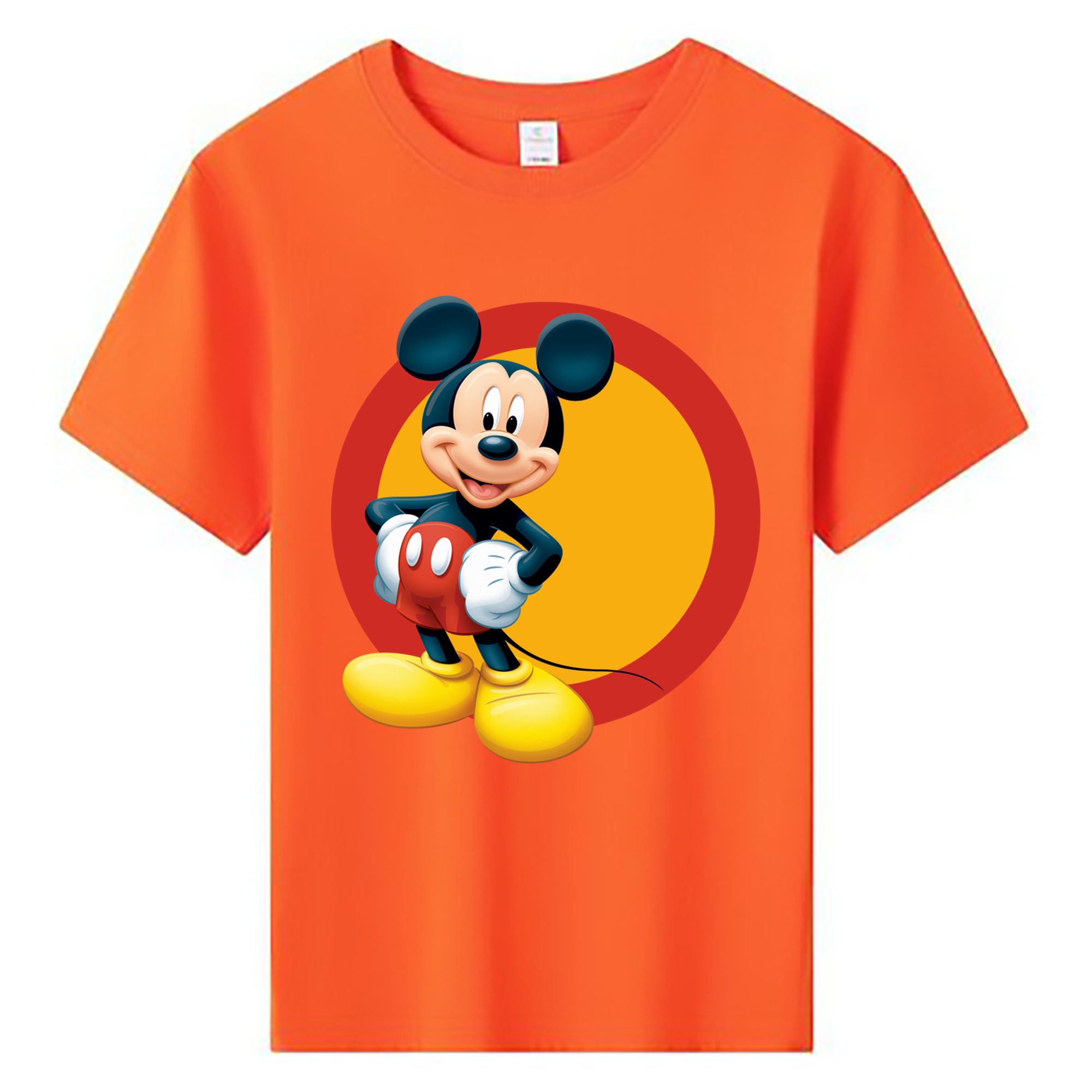ミッキーマウス Mickey Mouse 綿100％キッズTシャツ（フロントプリント）