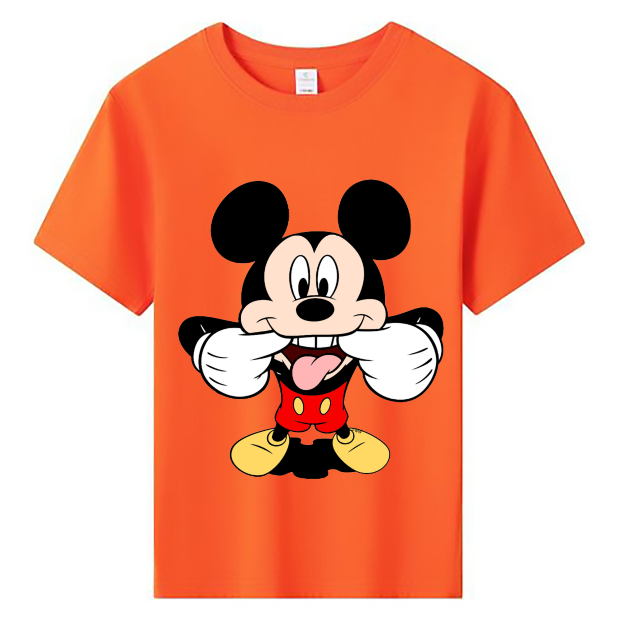 ミッキーマウス Mickey Mouse 綿100％キッズTシャツ（フロントプリント）