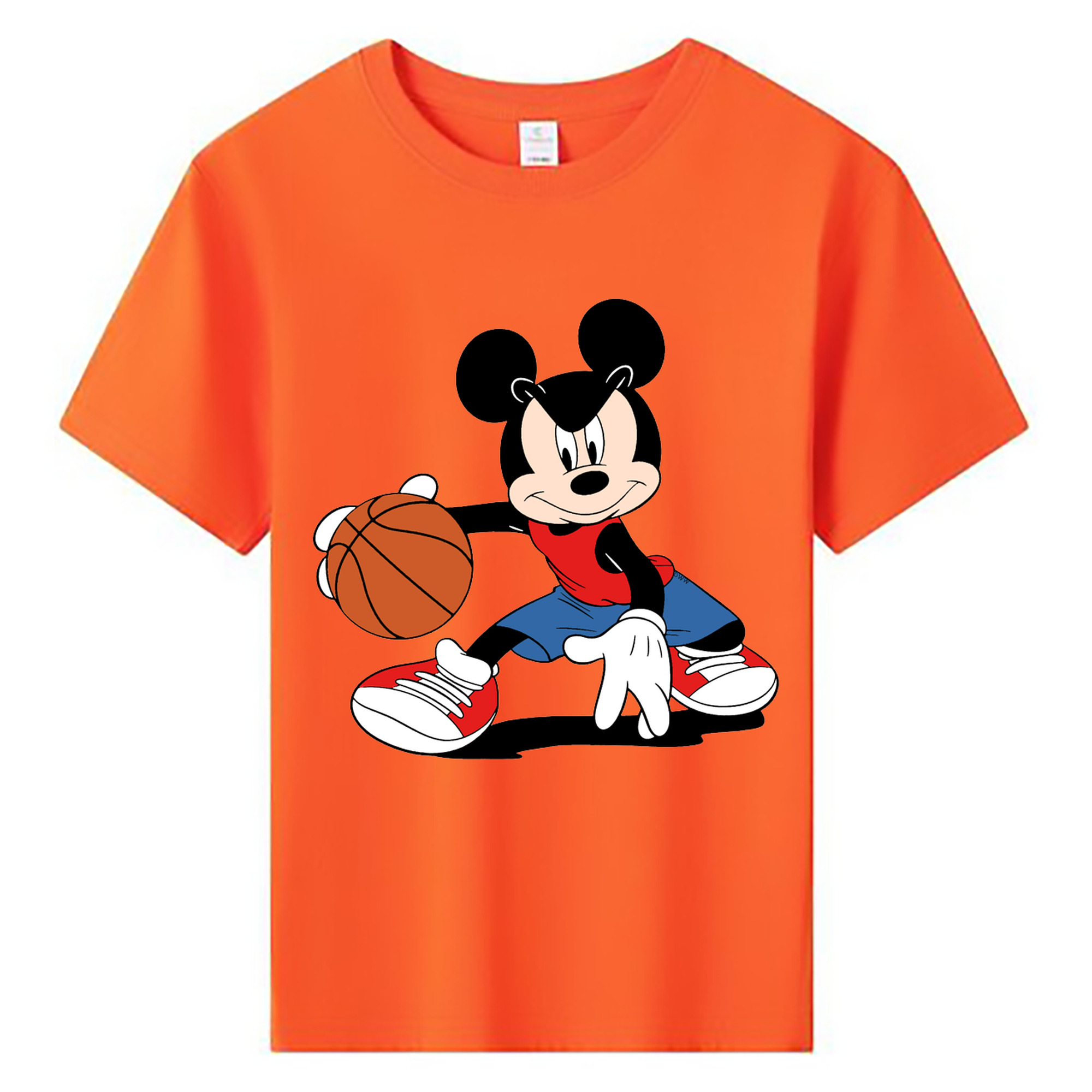 ミッキーマウス Mickey Mouse 綿100％キッズTシャツ（フロントプリント）
