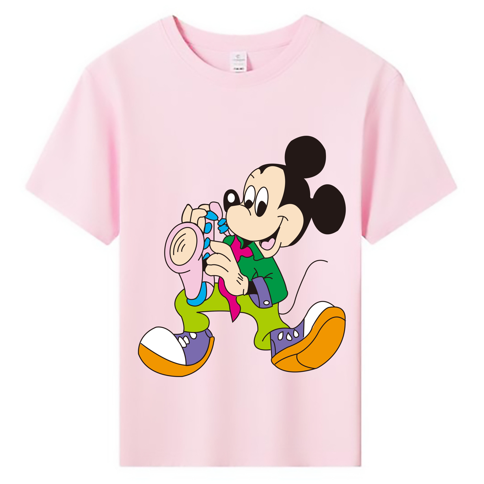 ミッキーマウス Mickey Mouse 綿100％キッズTシャツ（フロントプリント）