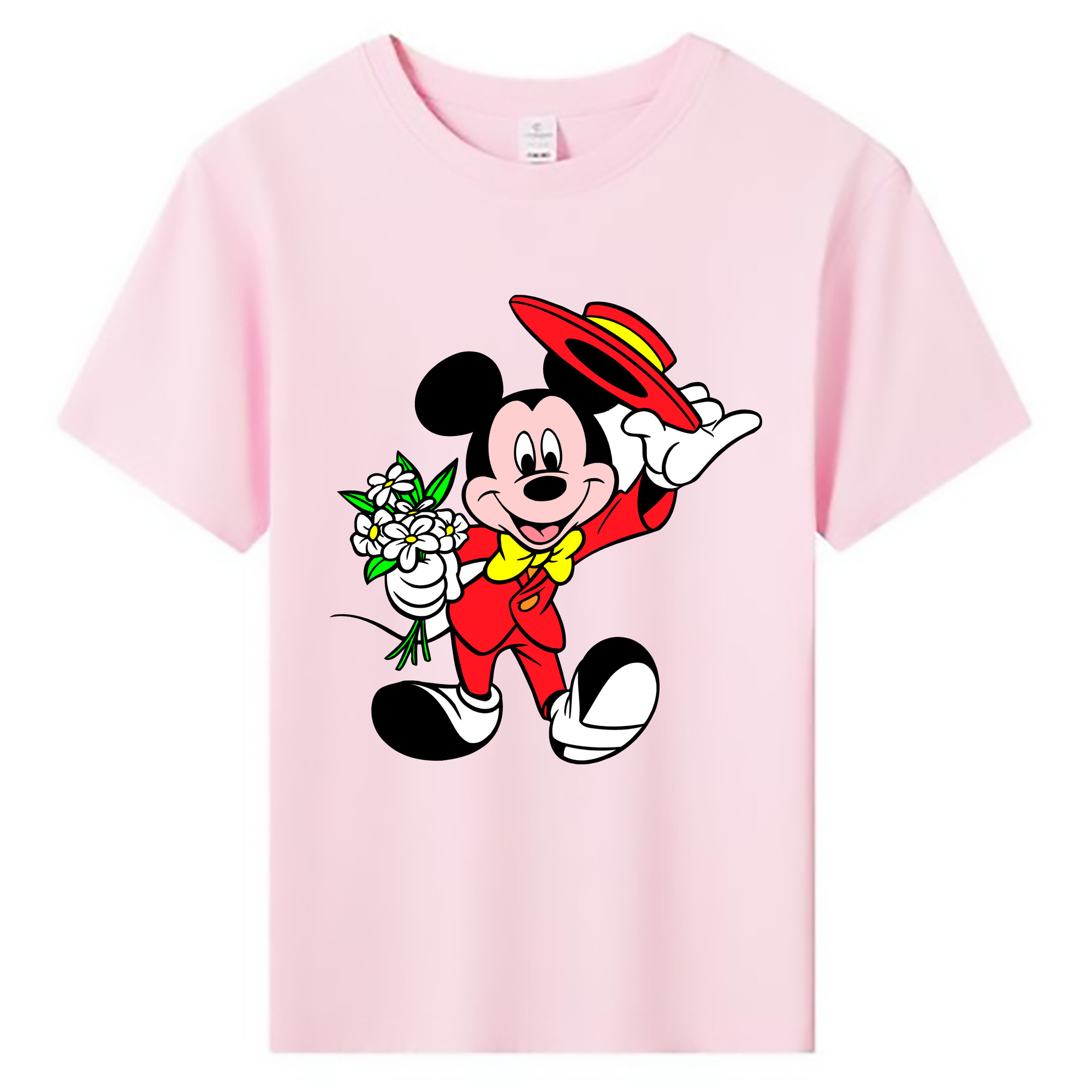 ミッキーマウス Mickey Mouse 綿100％キッズTシャツ（フロントプリント）
