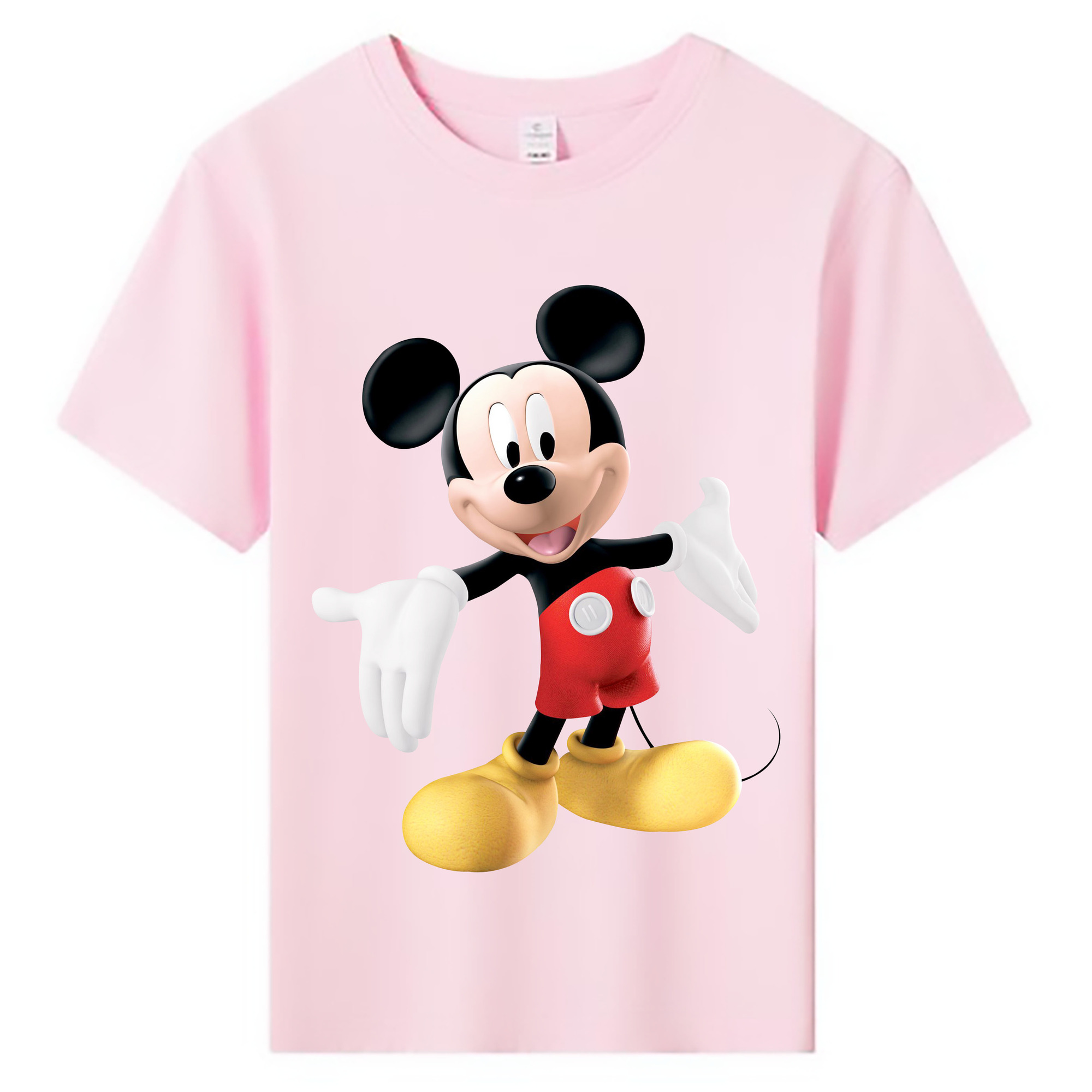 （画像用） ミッキーマウス Mickey Mouse 綿100％キッズTシャツ（フロントプリント）