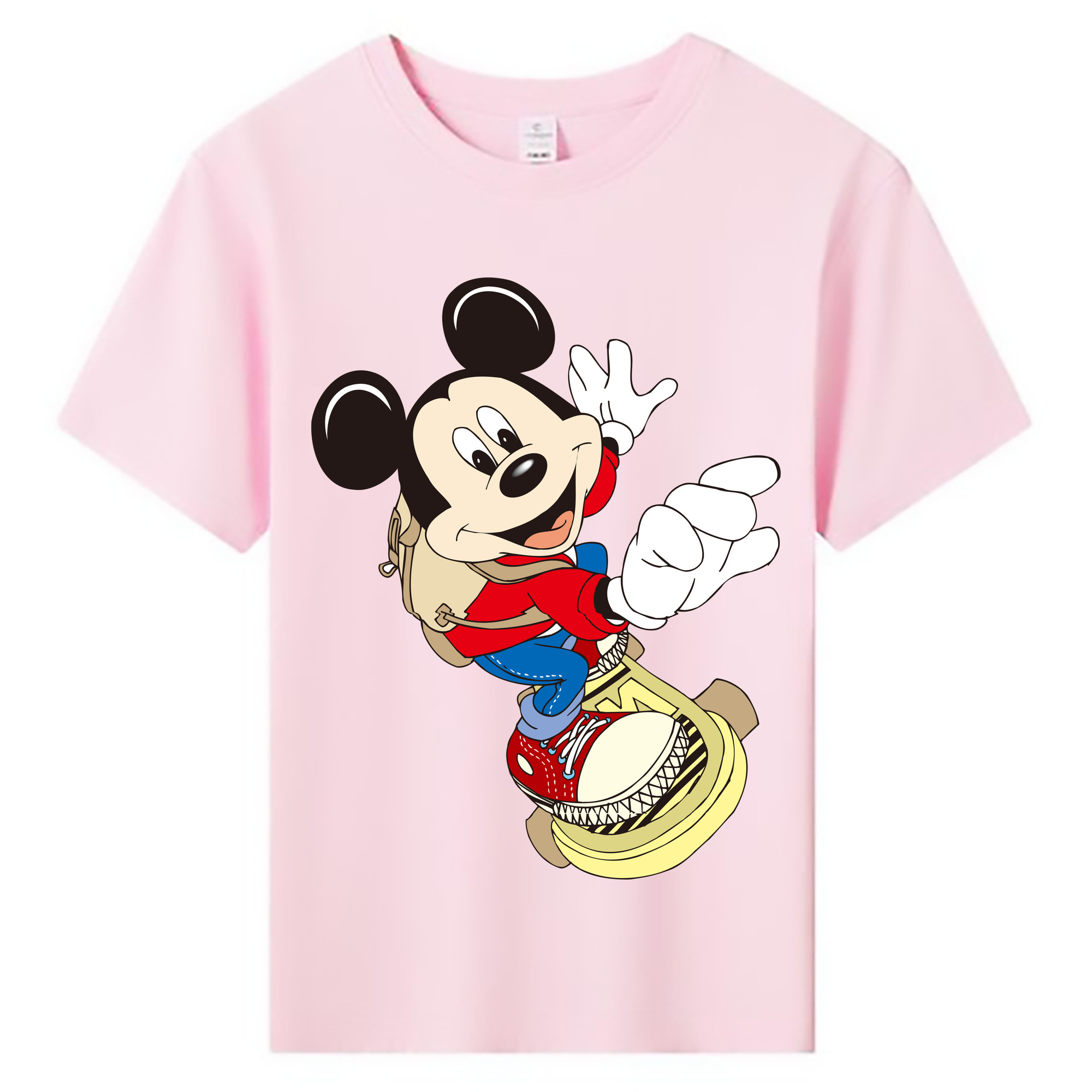 ミッキーマウス Mickey Mouse 綿100％キッズTシャツ（フロントプリント）