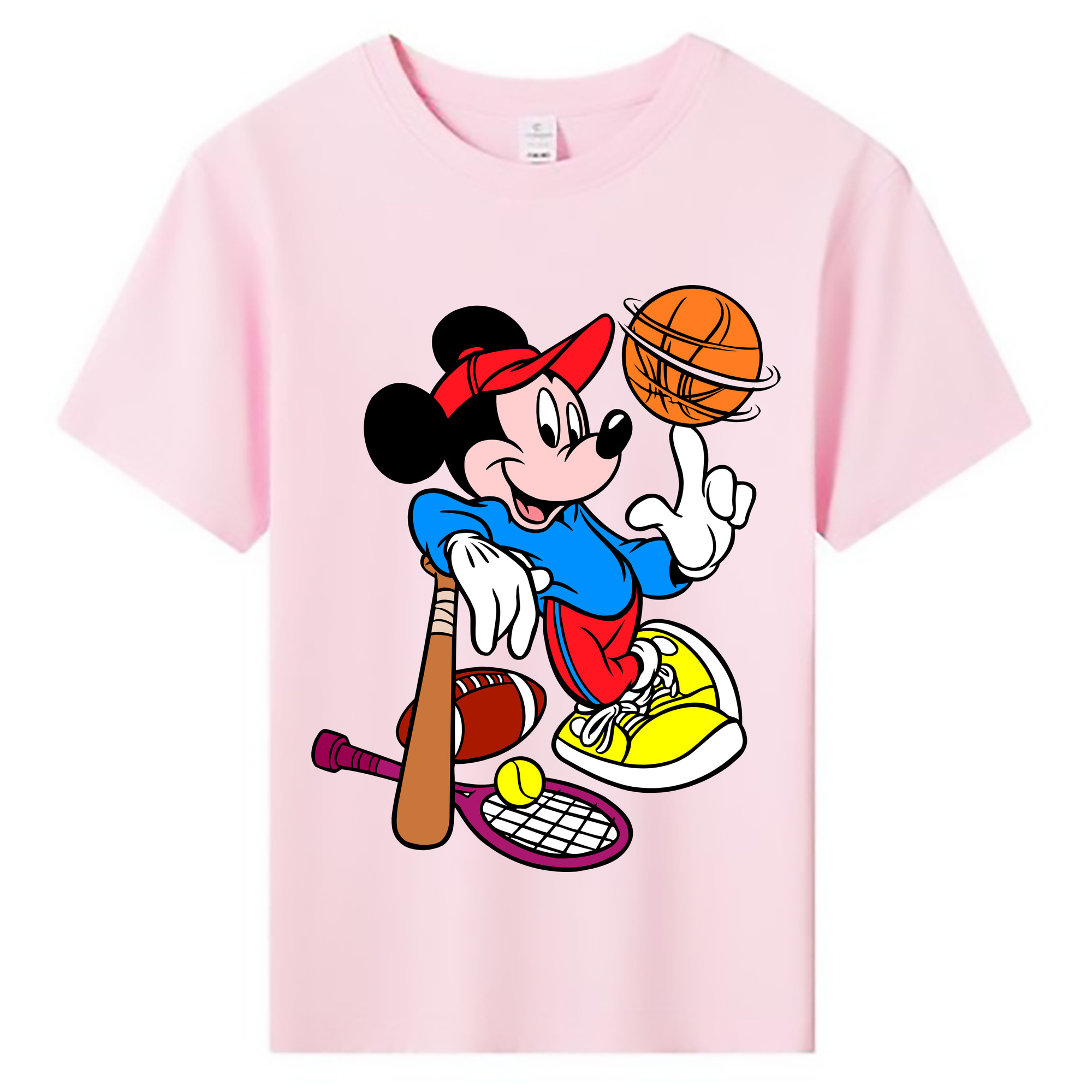 ミッキーマウス Mickey Mouse 綿100％キッズTシャツ（フロントプリント）