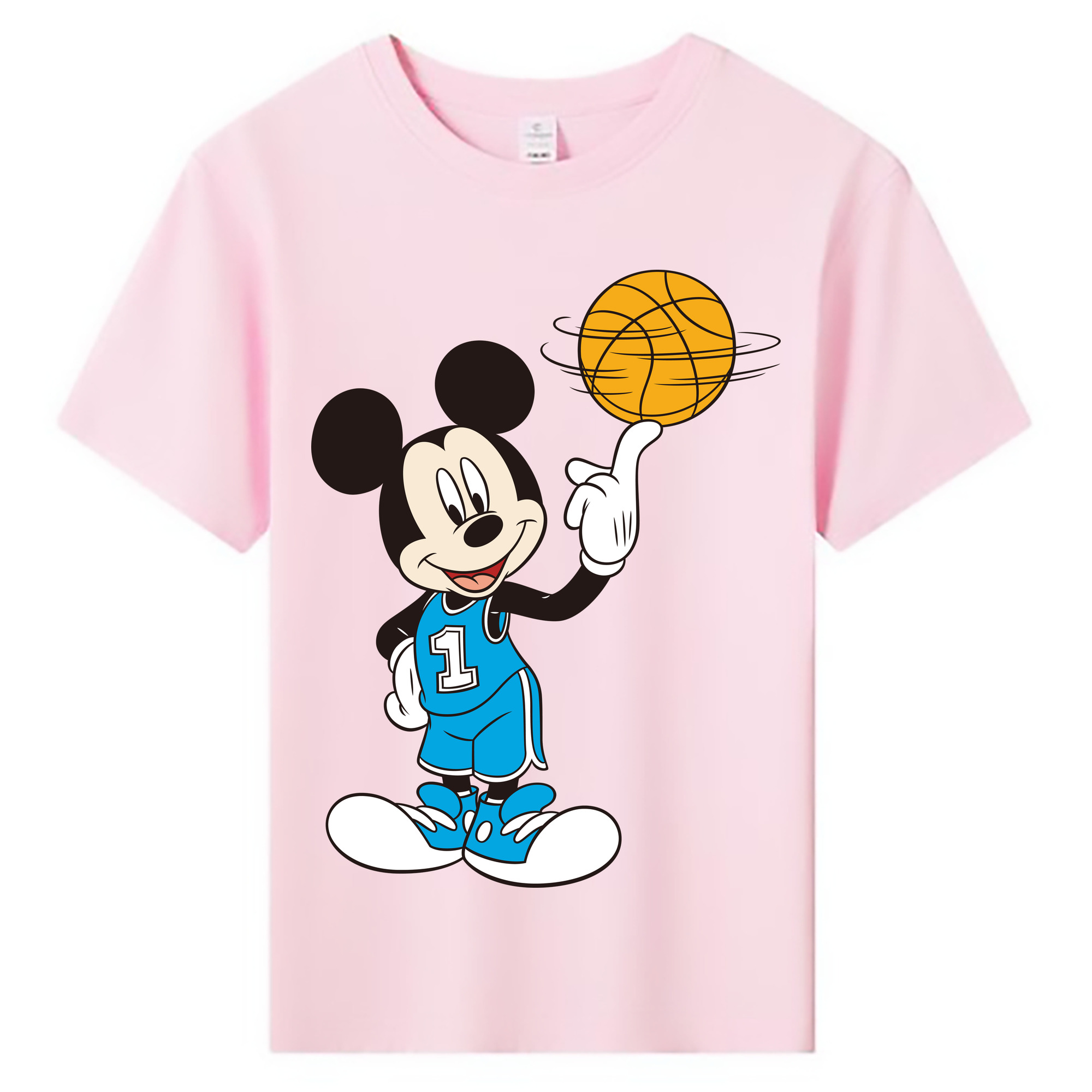 ミッキーマウス Mickey Mouse 綿100％キッズTシャツ（フロントプリント）