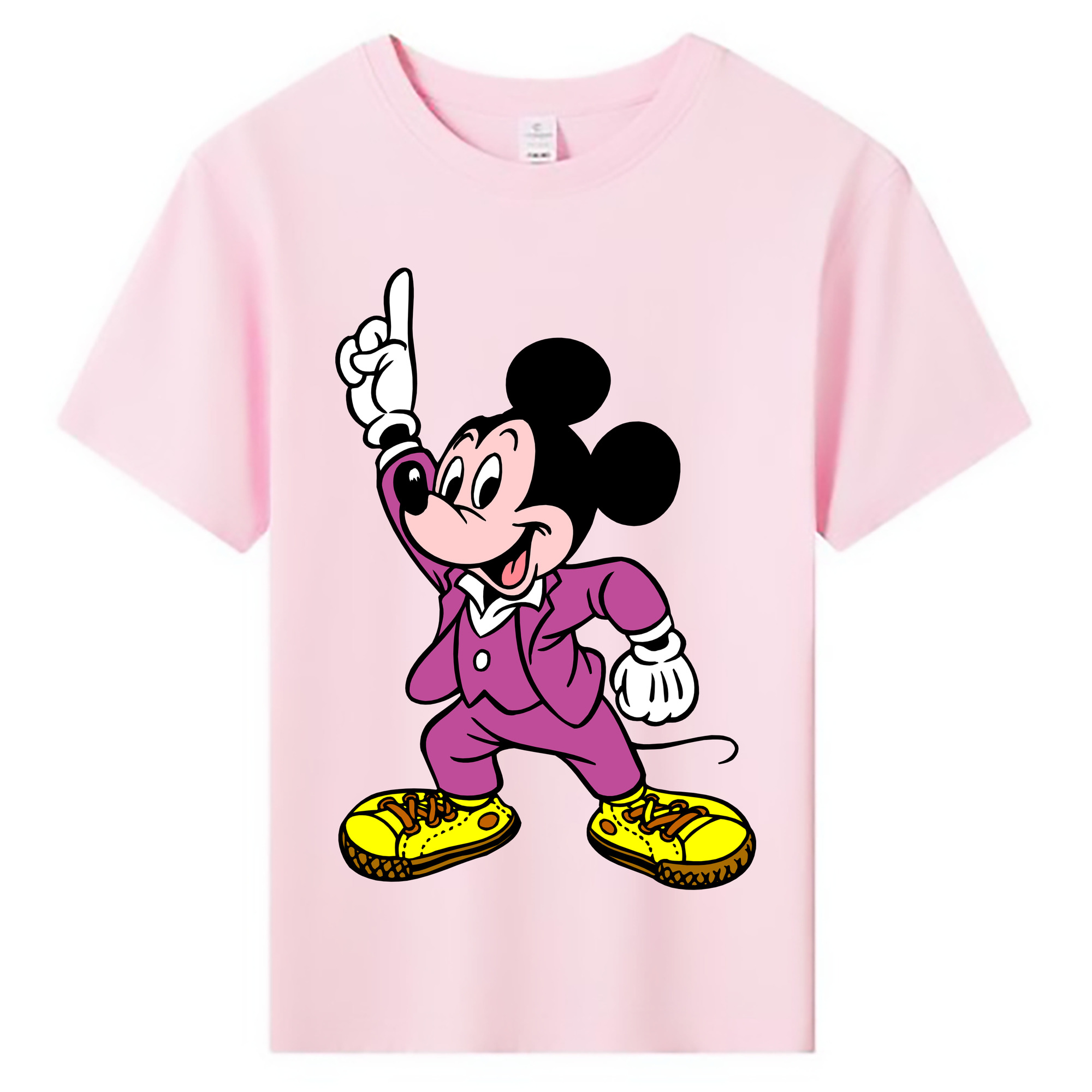ミッキーマウス Mickey Mouse 綿100％キッズTシャツ（フロントプリント）
