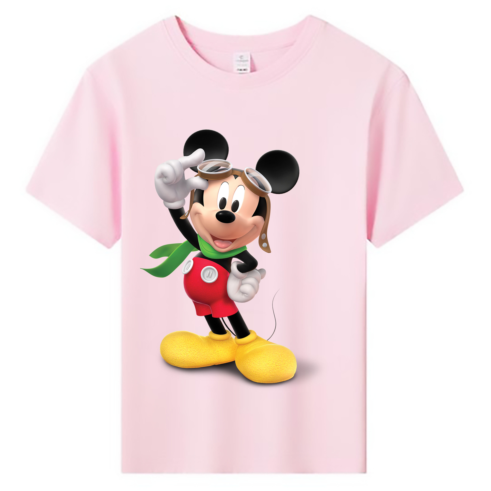 ミッキーマウス Mickey Mouse 綿100％キッズTシャツ（フロントプリント）