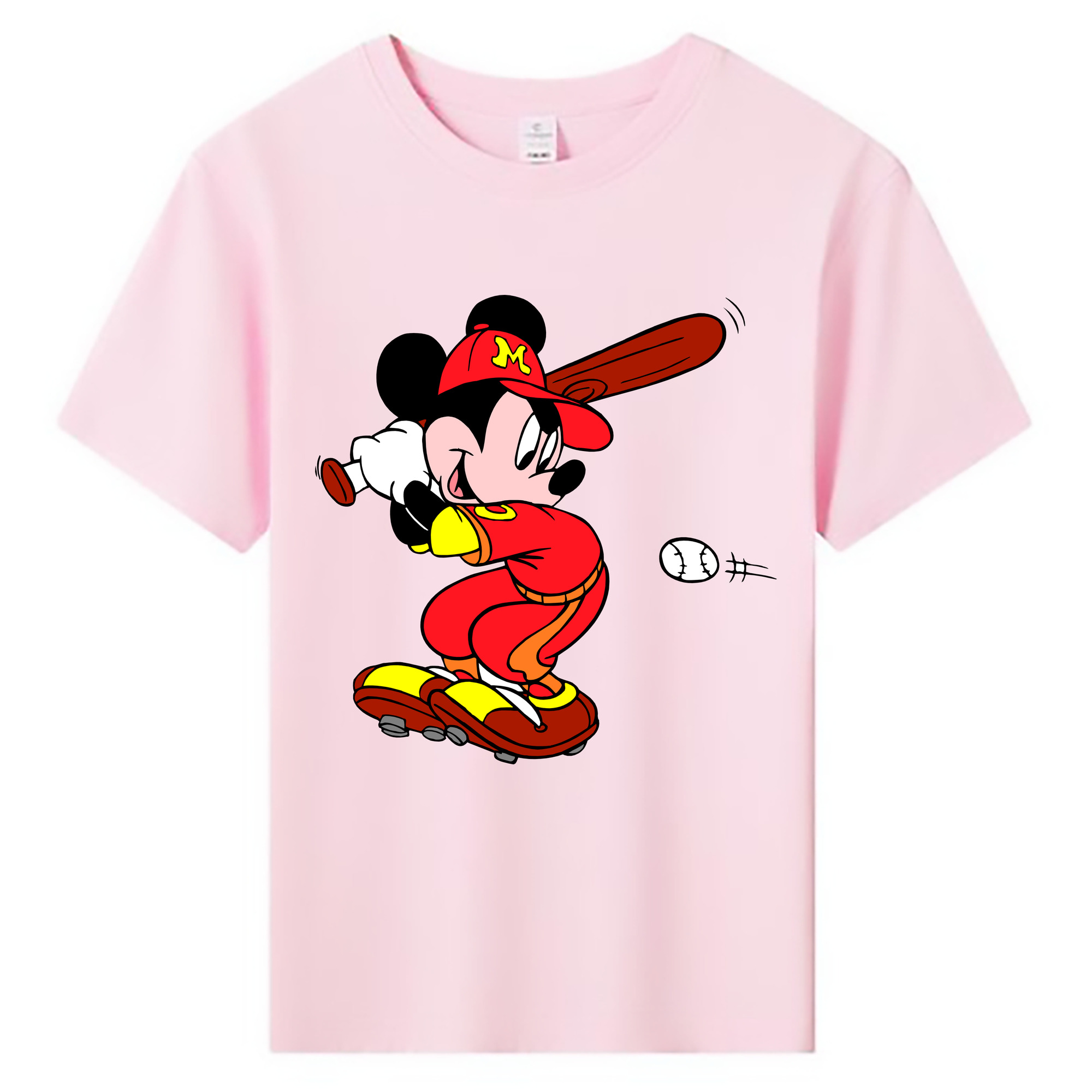 ミッキーマウス Mickey Mouse 綿100％キッズTシャツ（フロントプリント）