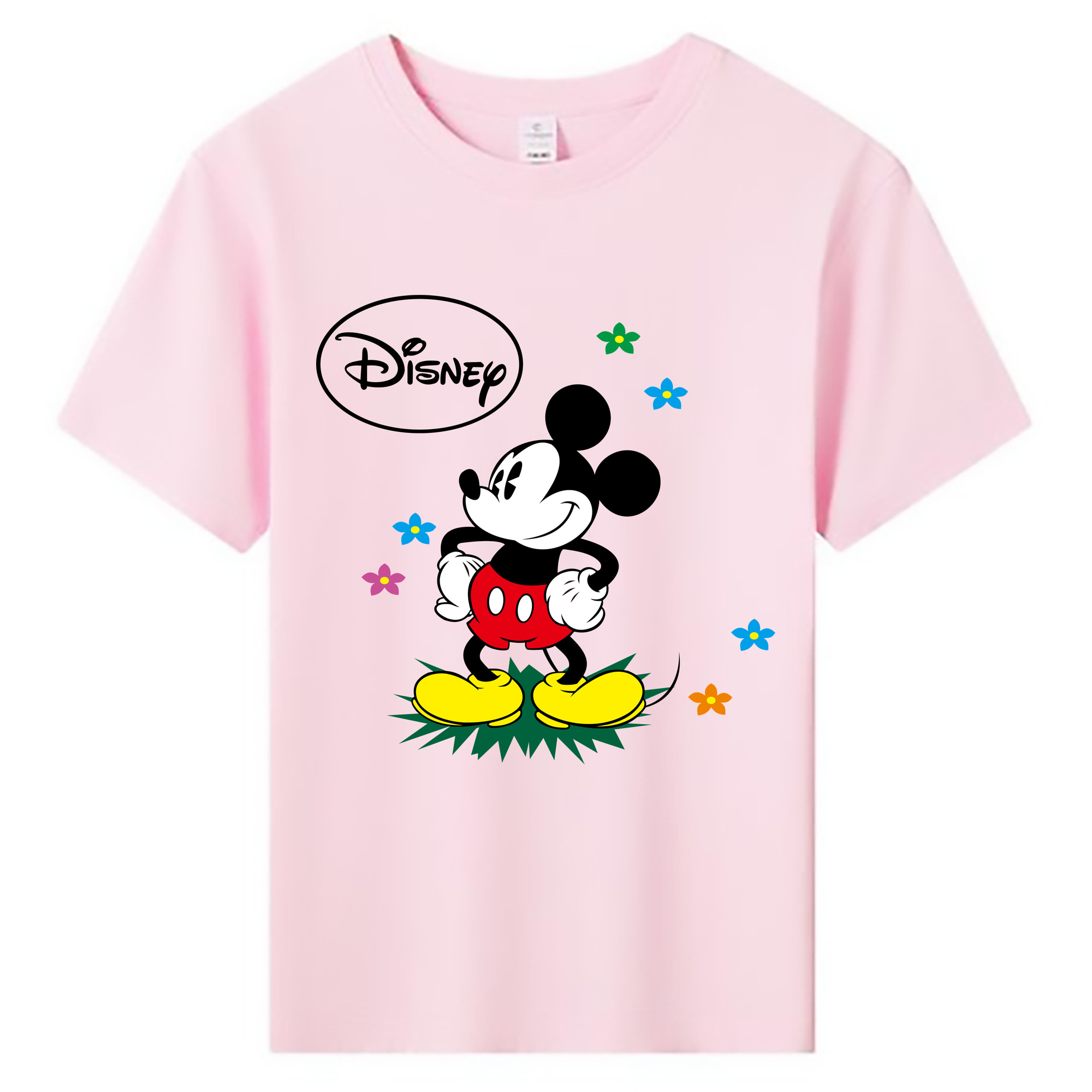 ミッキーマウス Mickey Mouse 綿100％キッズTシャツ（フロントプリント）