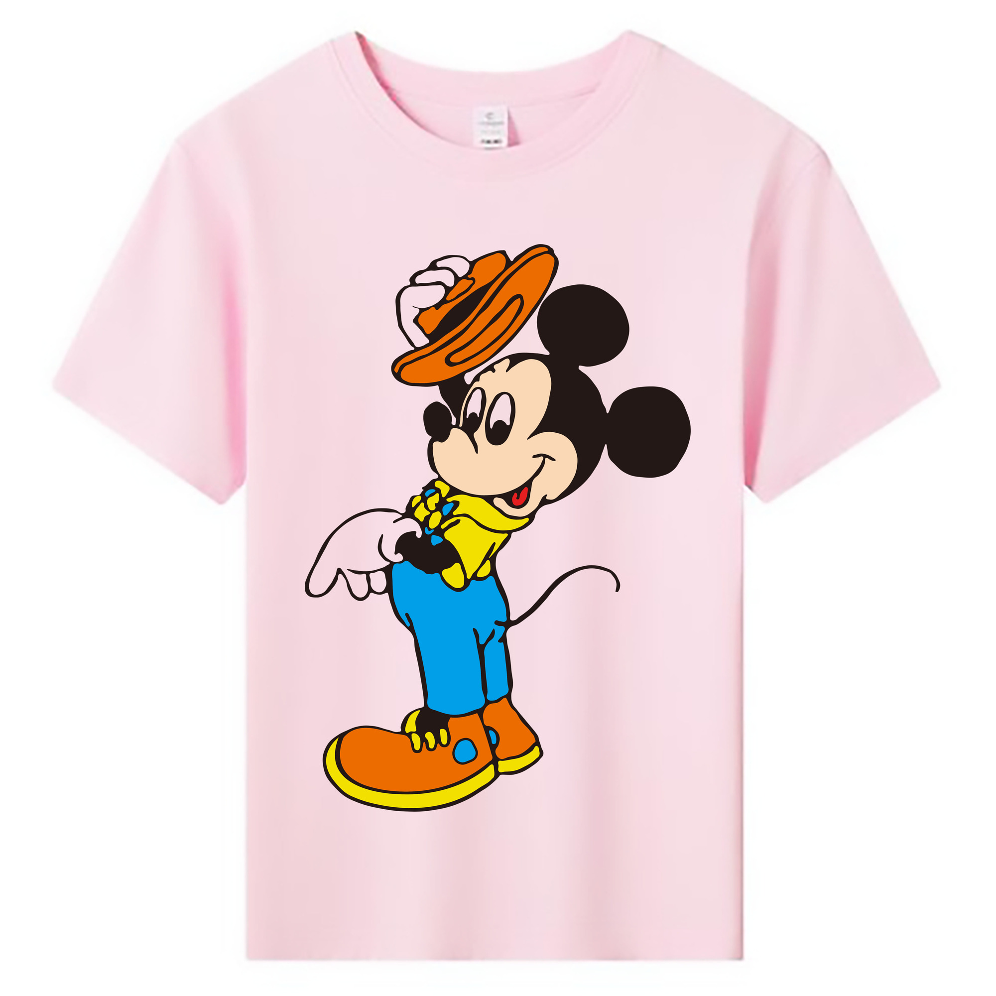 ミッキーマウス Mickey Mouse 綿100％キッズTシャツ（フロントプリント）
