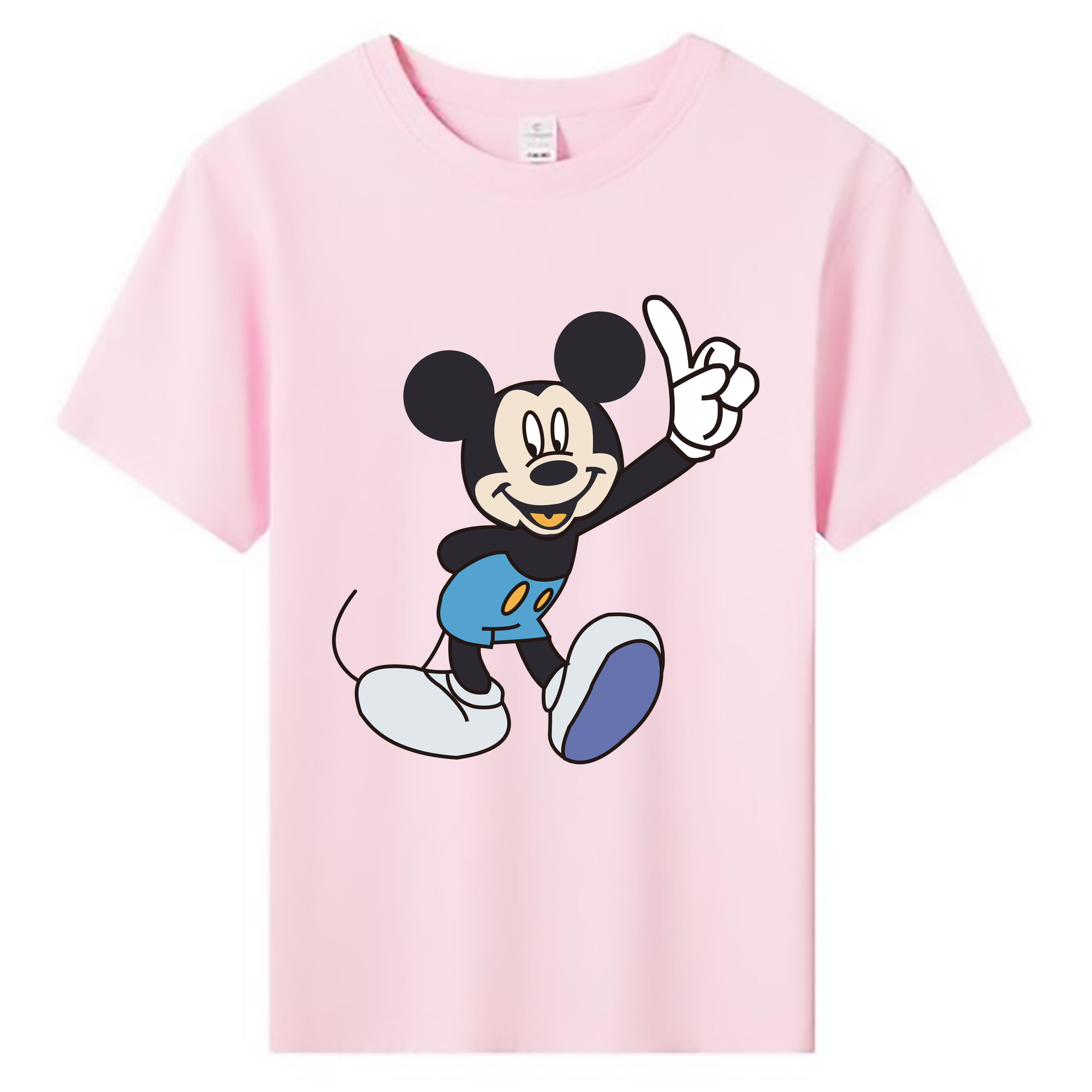 ミッキーマウス Mickey Mouse 綿100％キッズTシャツ（フロントプリント）