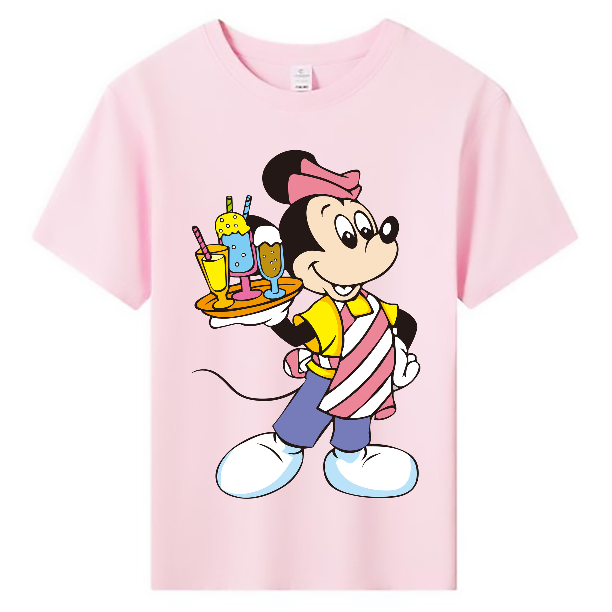 ミッキーマウス Mickey Mouse 綿100％キッズTシャツ（フロントプリント）