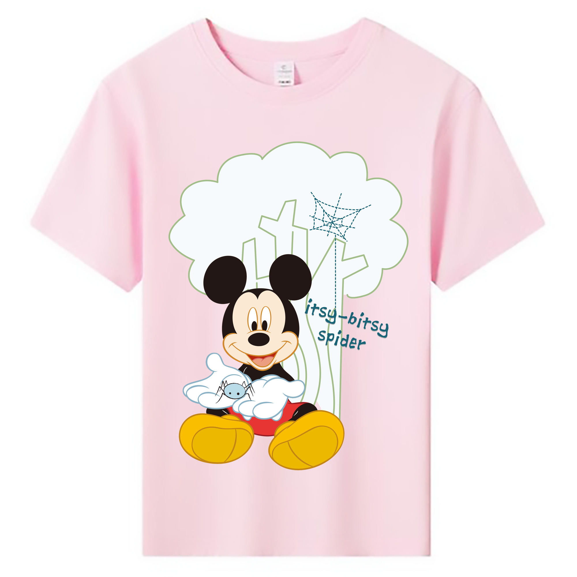 ミッキーマウス Mickey Mouse 綿100％キッズTシャツ（フロントプリント）
