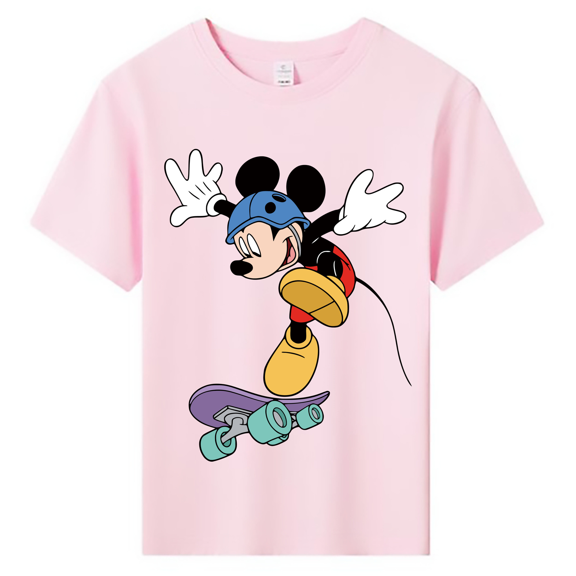 ミッキーマウス Mickey Mouse 綿100％キッズTシャツ（フロントプリント）