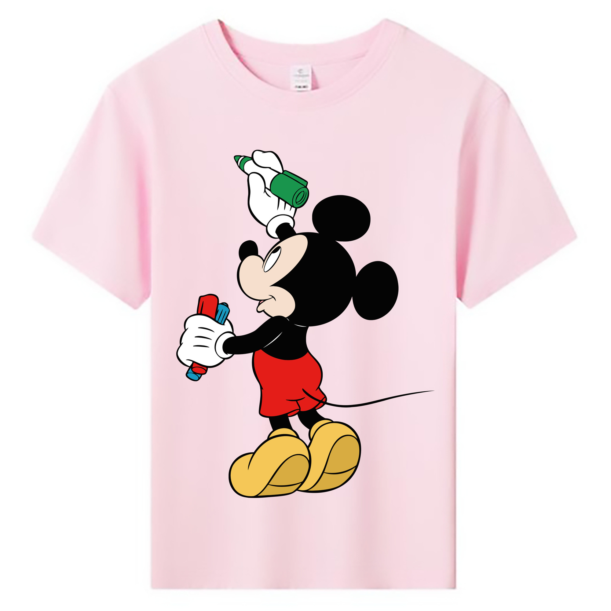 ミッキーマウス Mickey Mouse 綿100％キッズTシャツ（フロントプリント）
