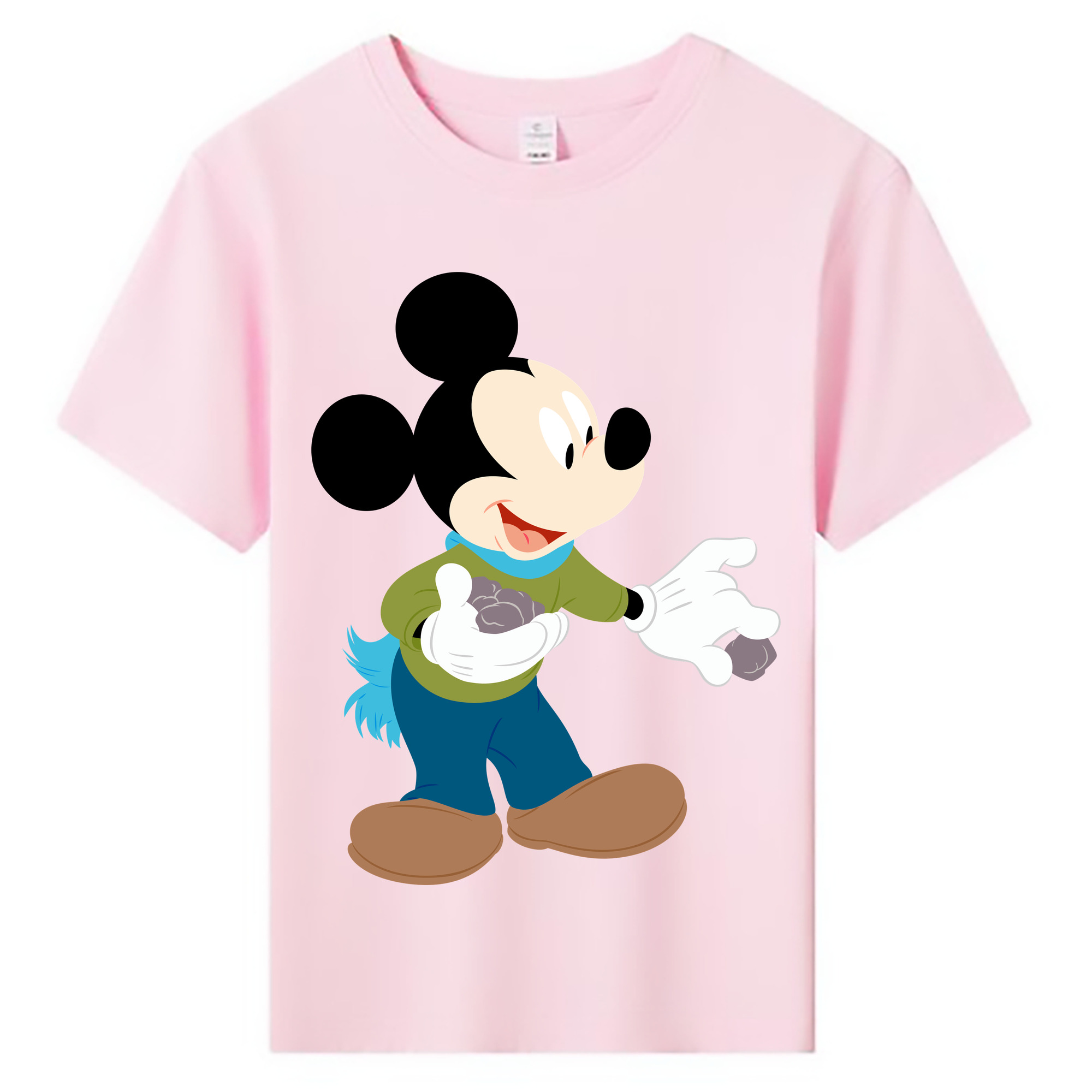 ミッキーマウス Mickey Mouse 綿100％キッズTシャツ（フロントプリント）