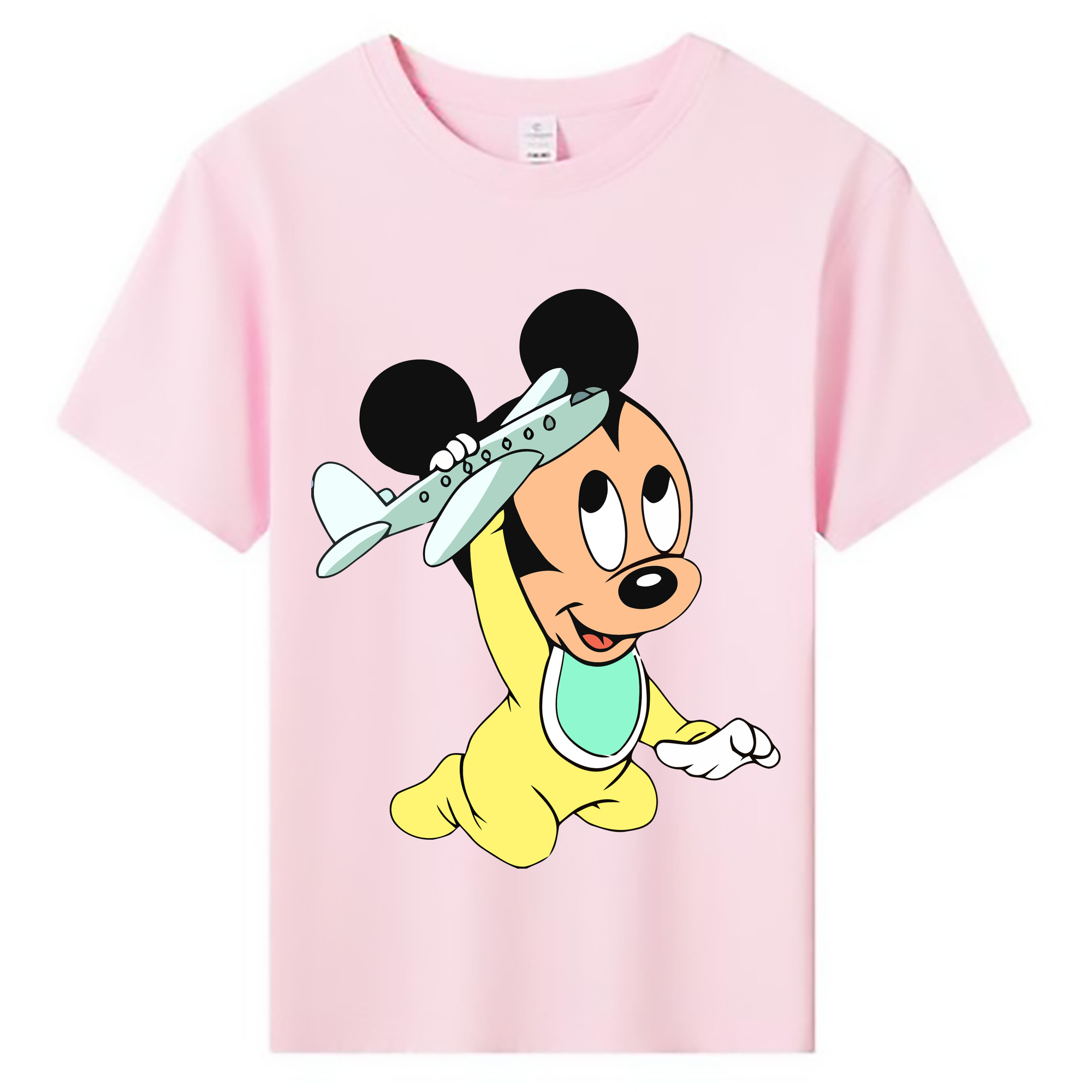 ミッキーマウス Mickey Mouse 綿100％キッズTシャツ（フロントプリント）