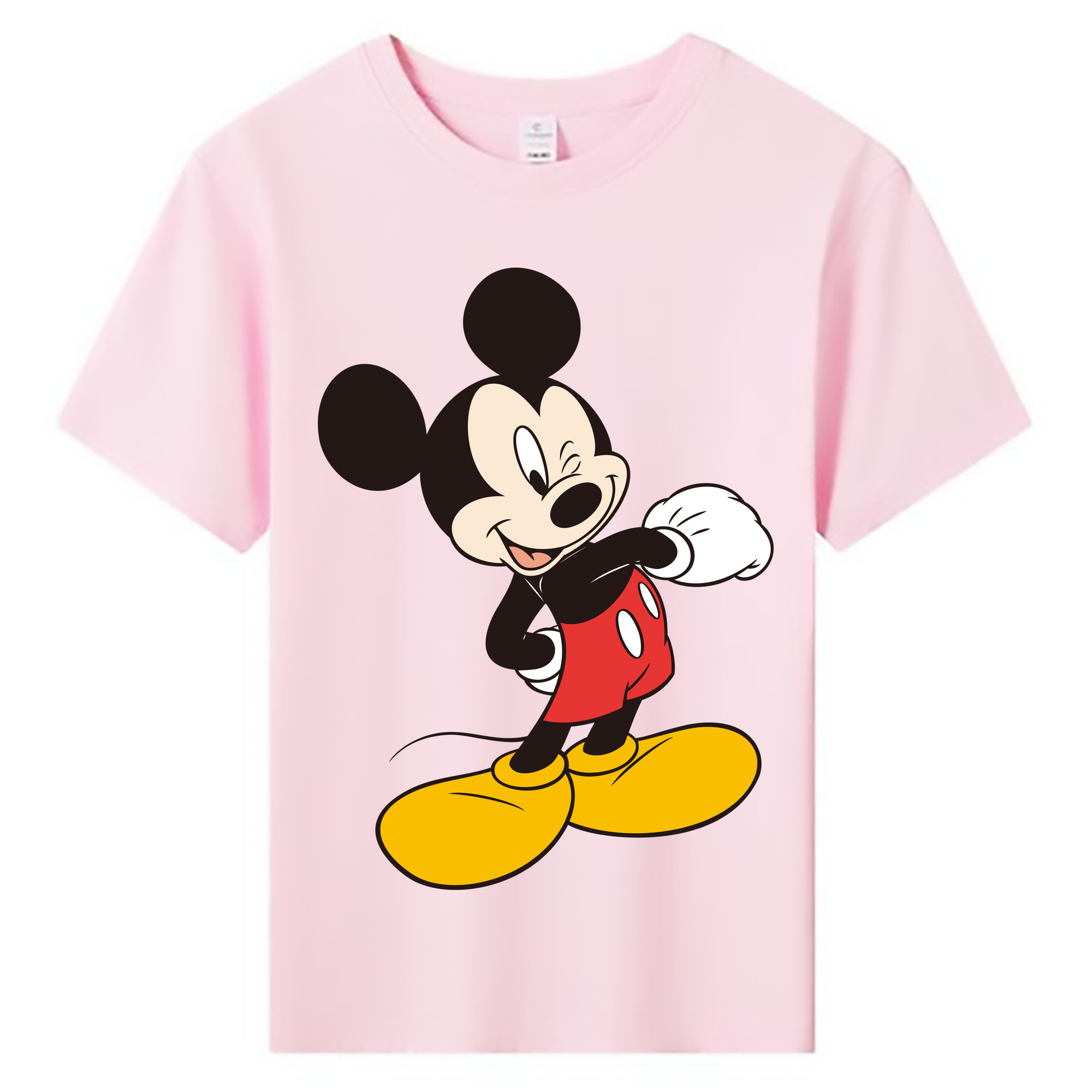 ミッキーマウス Mickey Mouse 綿100％キッズTシャツ（フロントプリント）