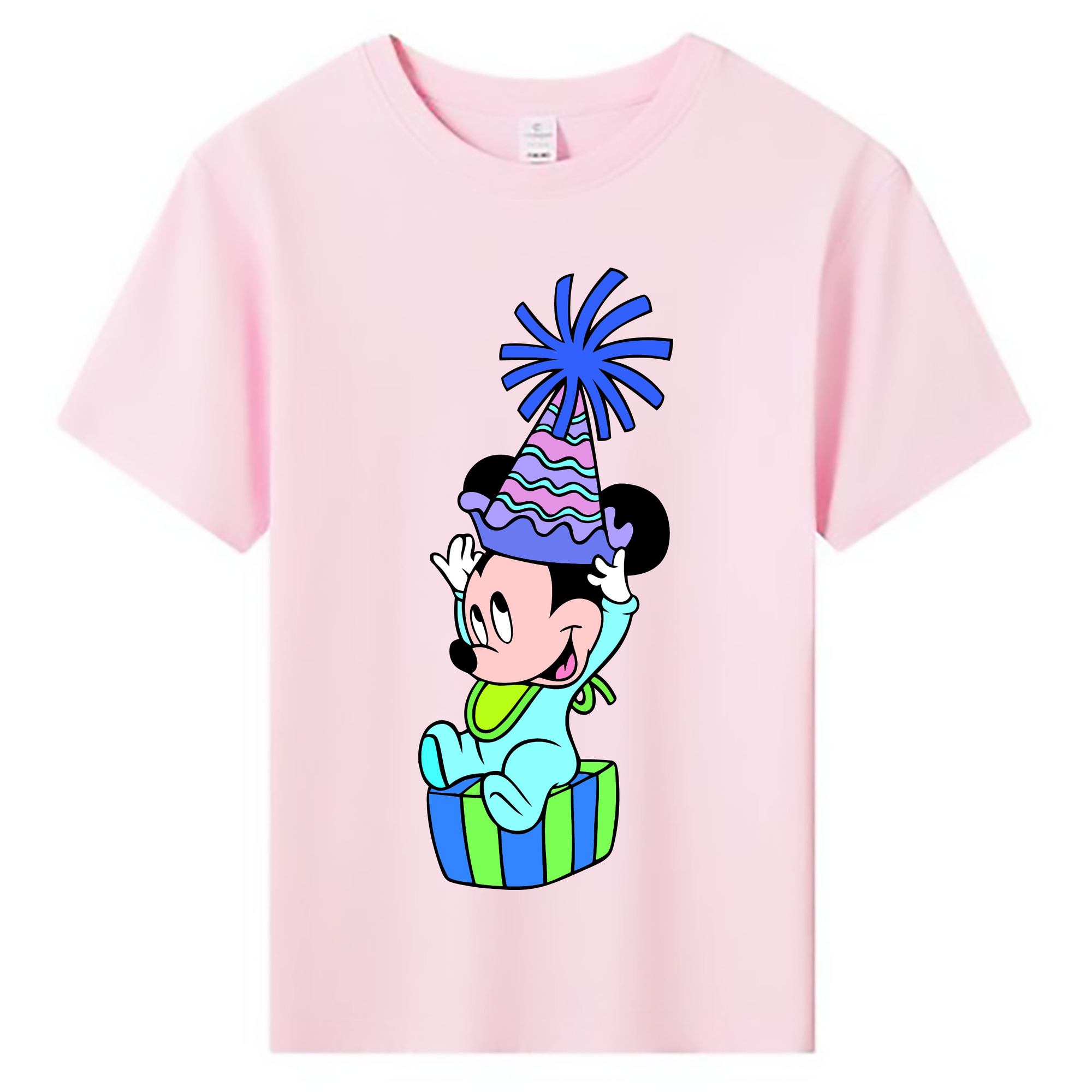 ミッキーマウス Mickey Mouse 綿100％キッズTシャツ（フロントプリント）