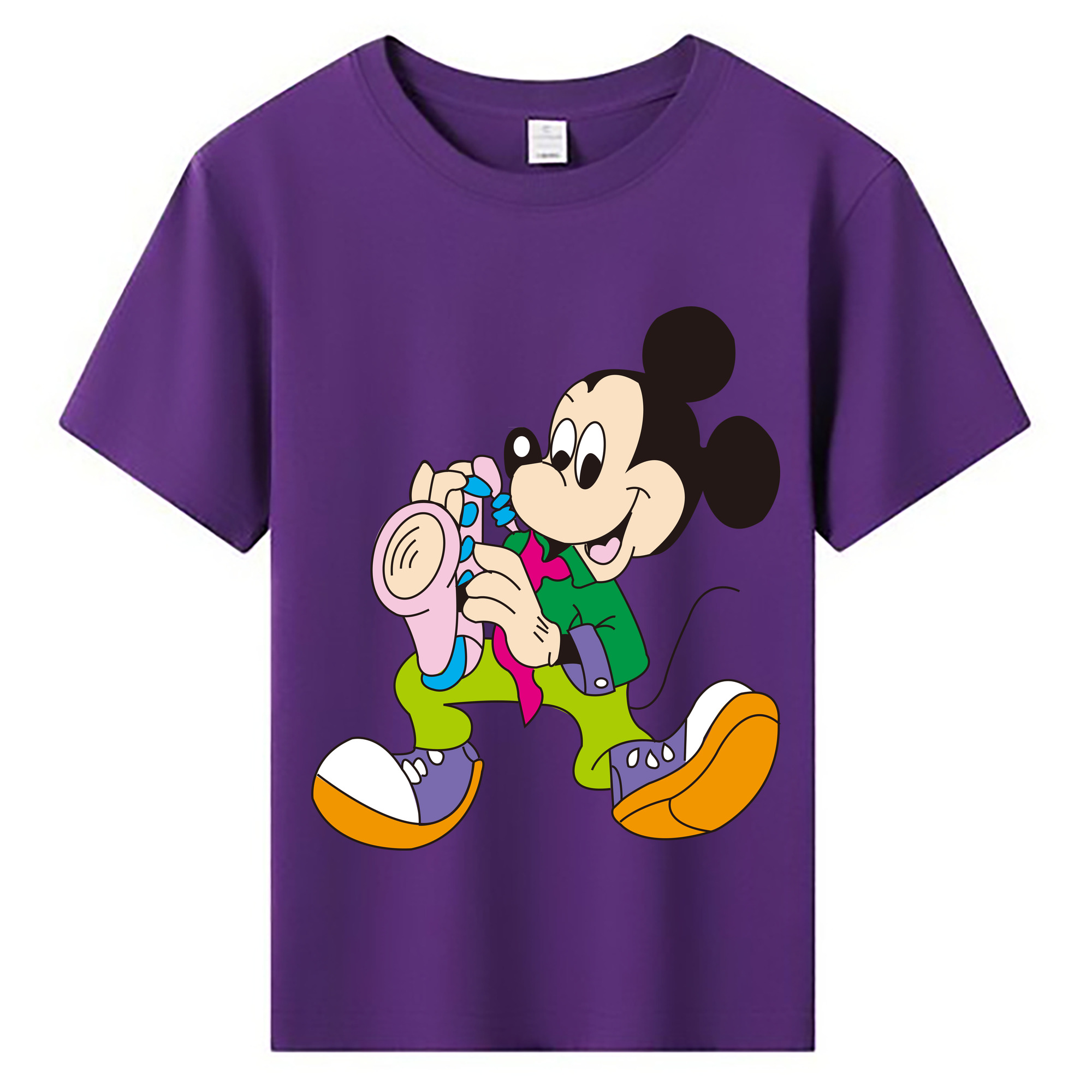 ミッキーマウス Mickey Mouse 綿100％キッズTシャツ（フロントプリント）