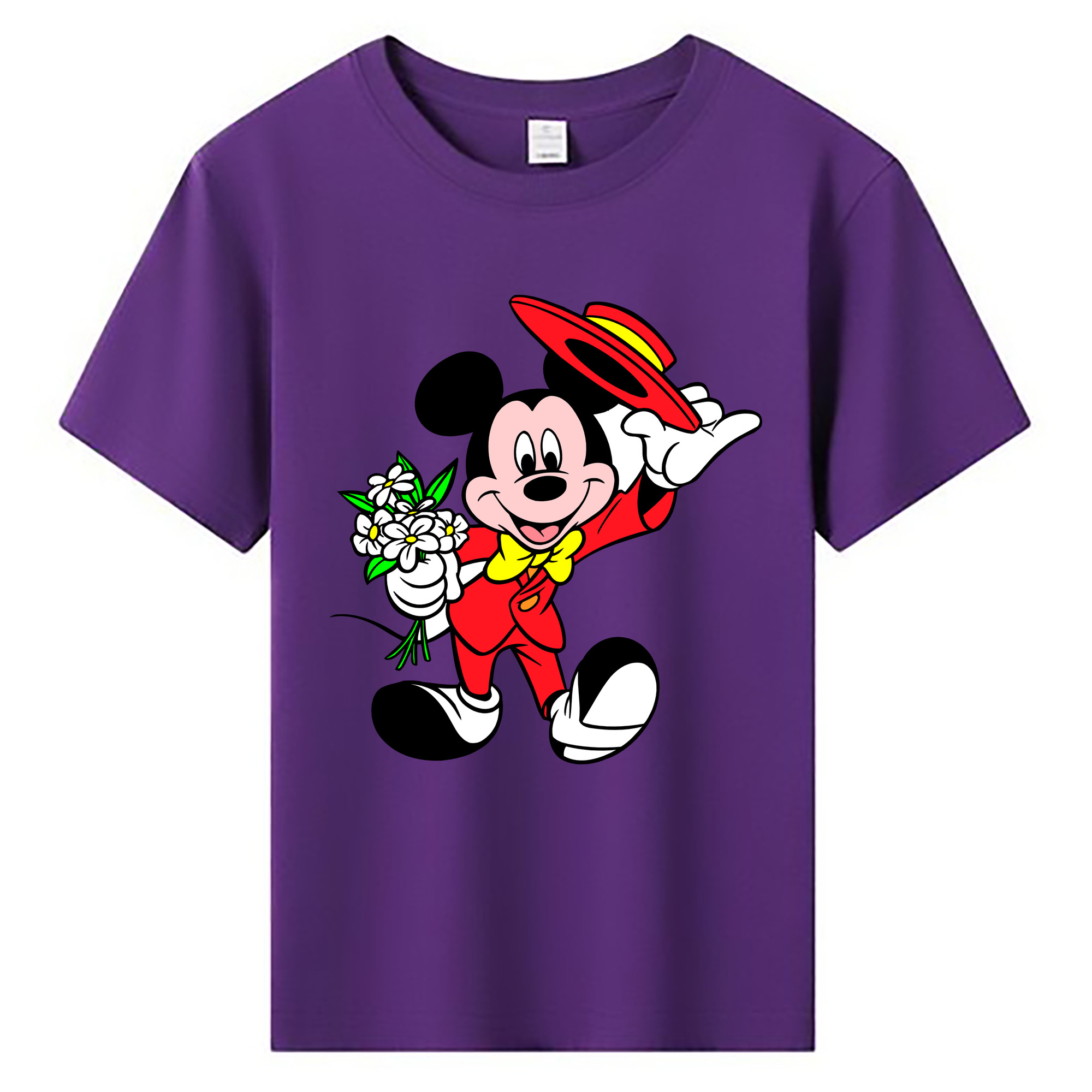 ミッキーマウス Mickey Mouse 綿100％キッズTシャツ（フロントプリント）
