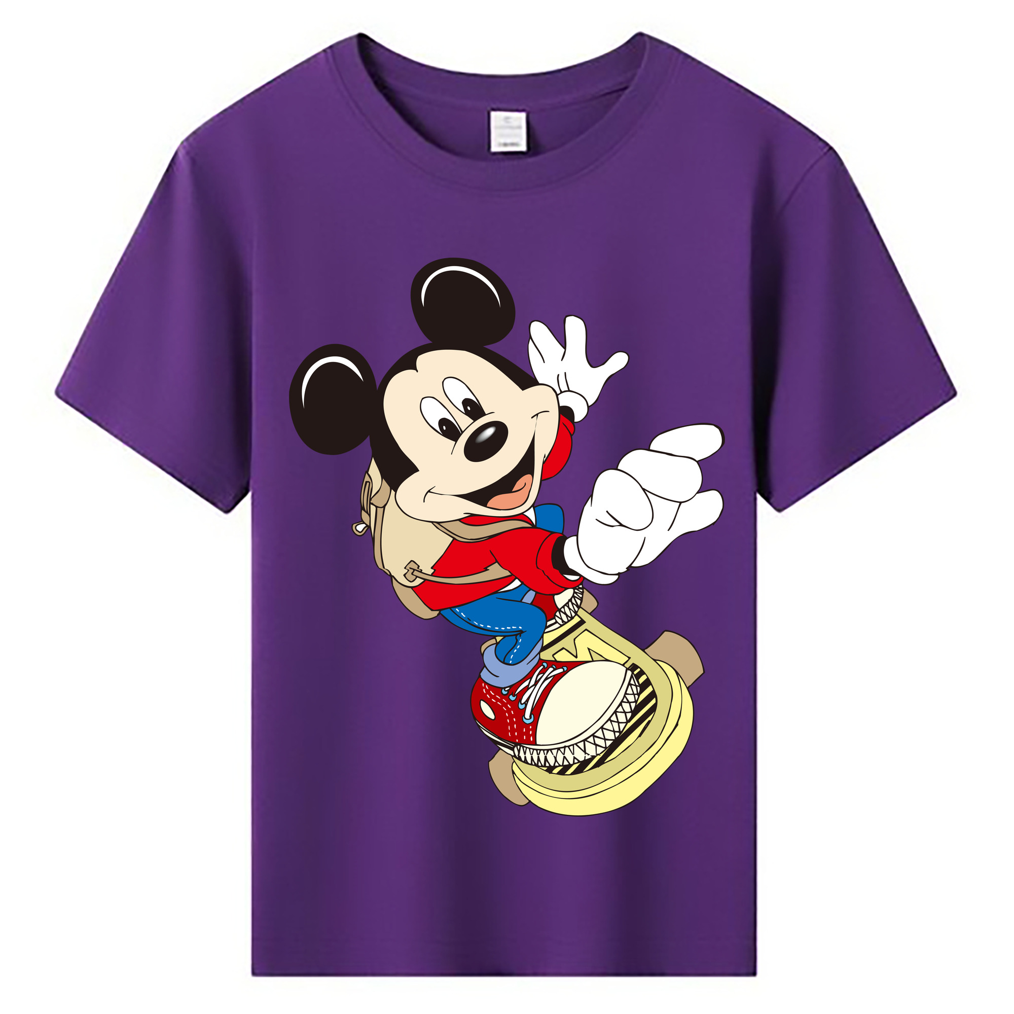 ミッキーマウス Mickey Mouse 綿100％キッズTシャツ（フロントプリント）