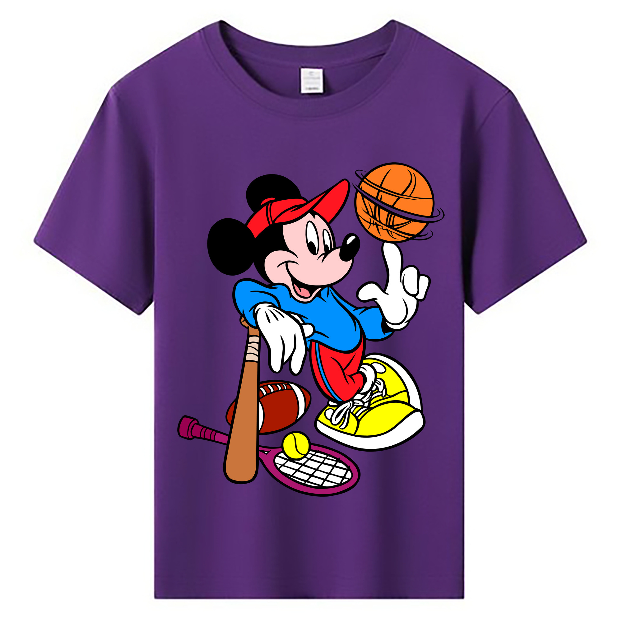 ミッキーマウス Mickey Mouse 綿100％キッズTシャツ（フロントプリント）