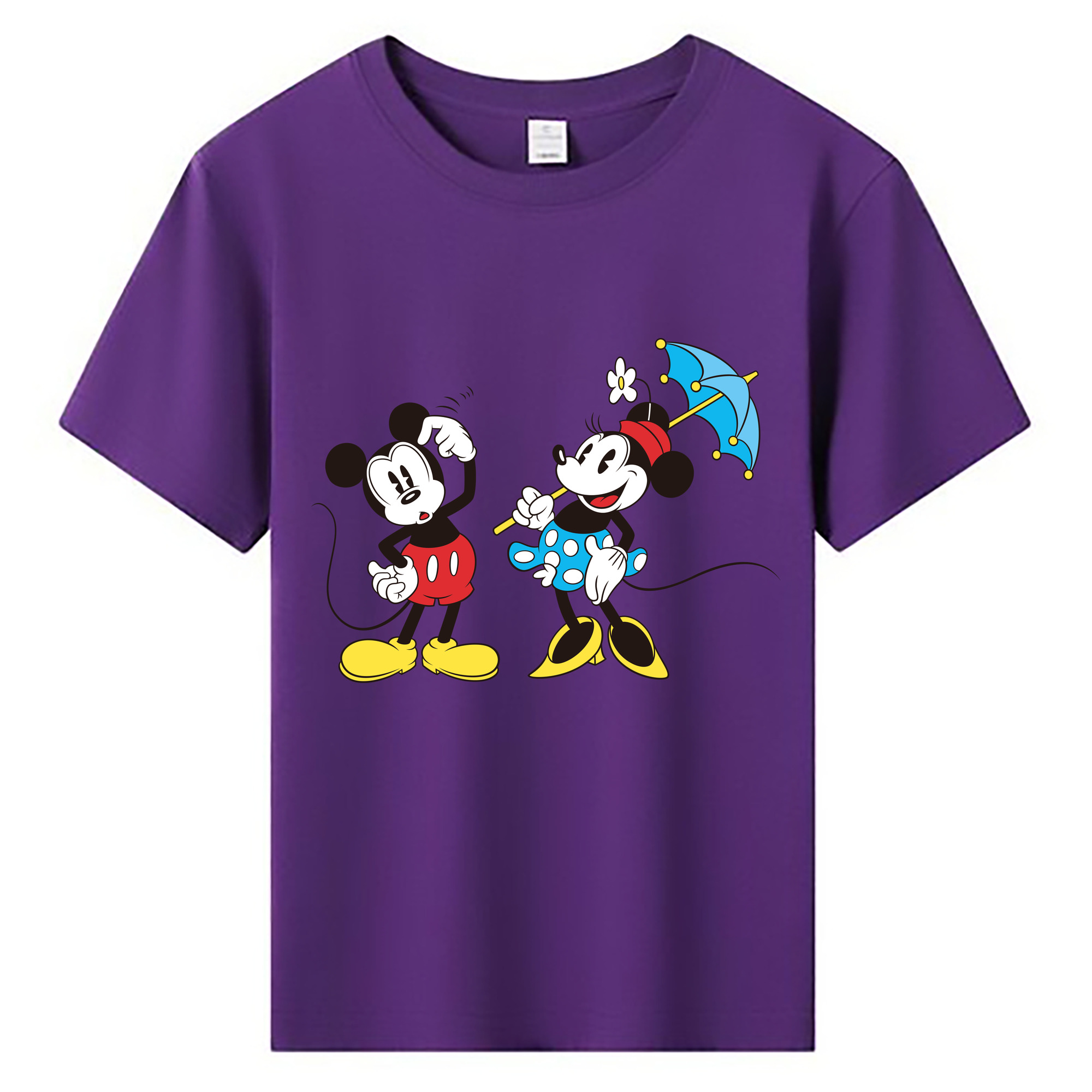 ミッキーマウス Mickey Mouse 綿100％キッズTシャツ（フロントプリント）