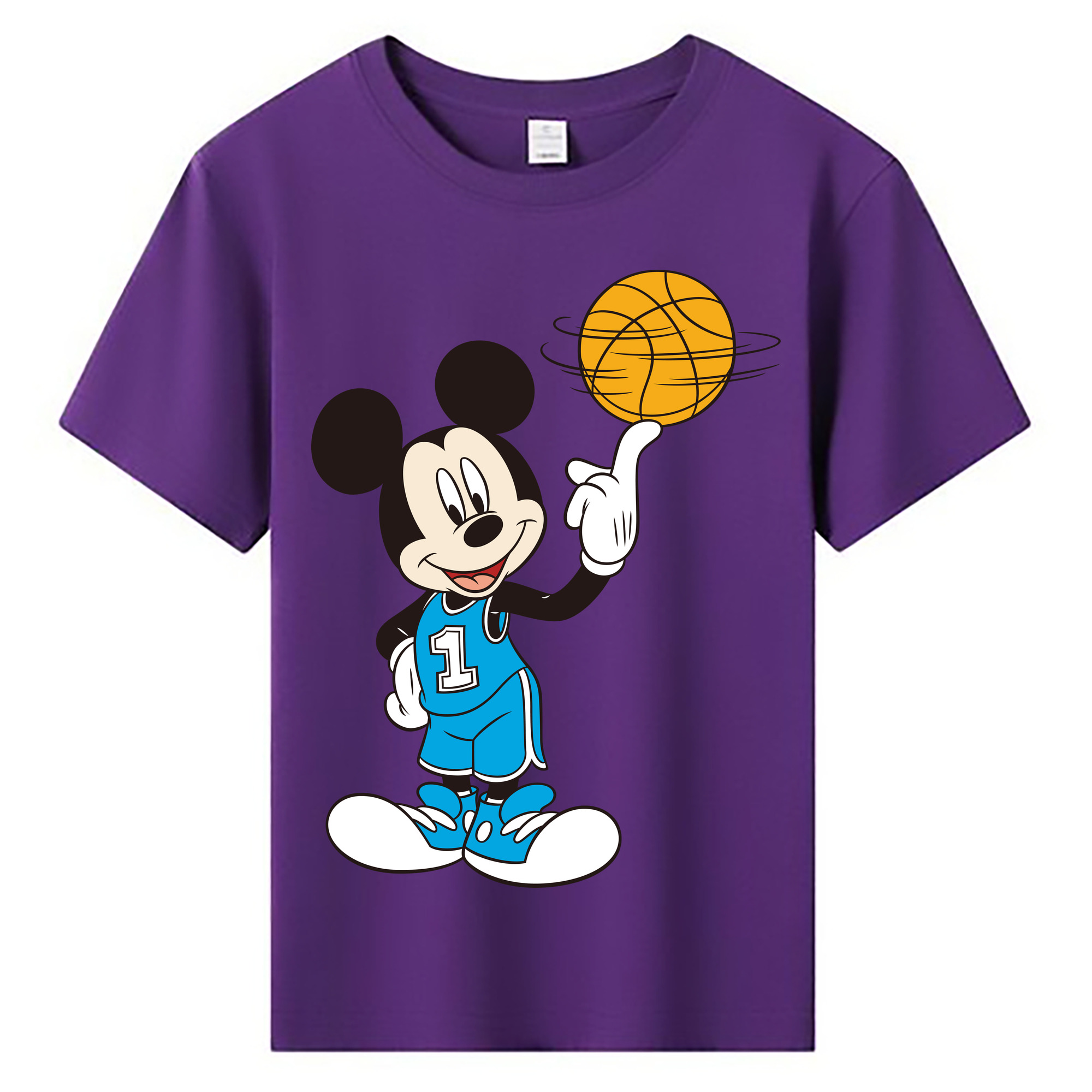 ミッキーマウス Mickey Mouse 綿100％キッズTシャツ（フロントプリント）