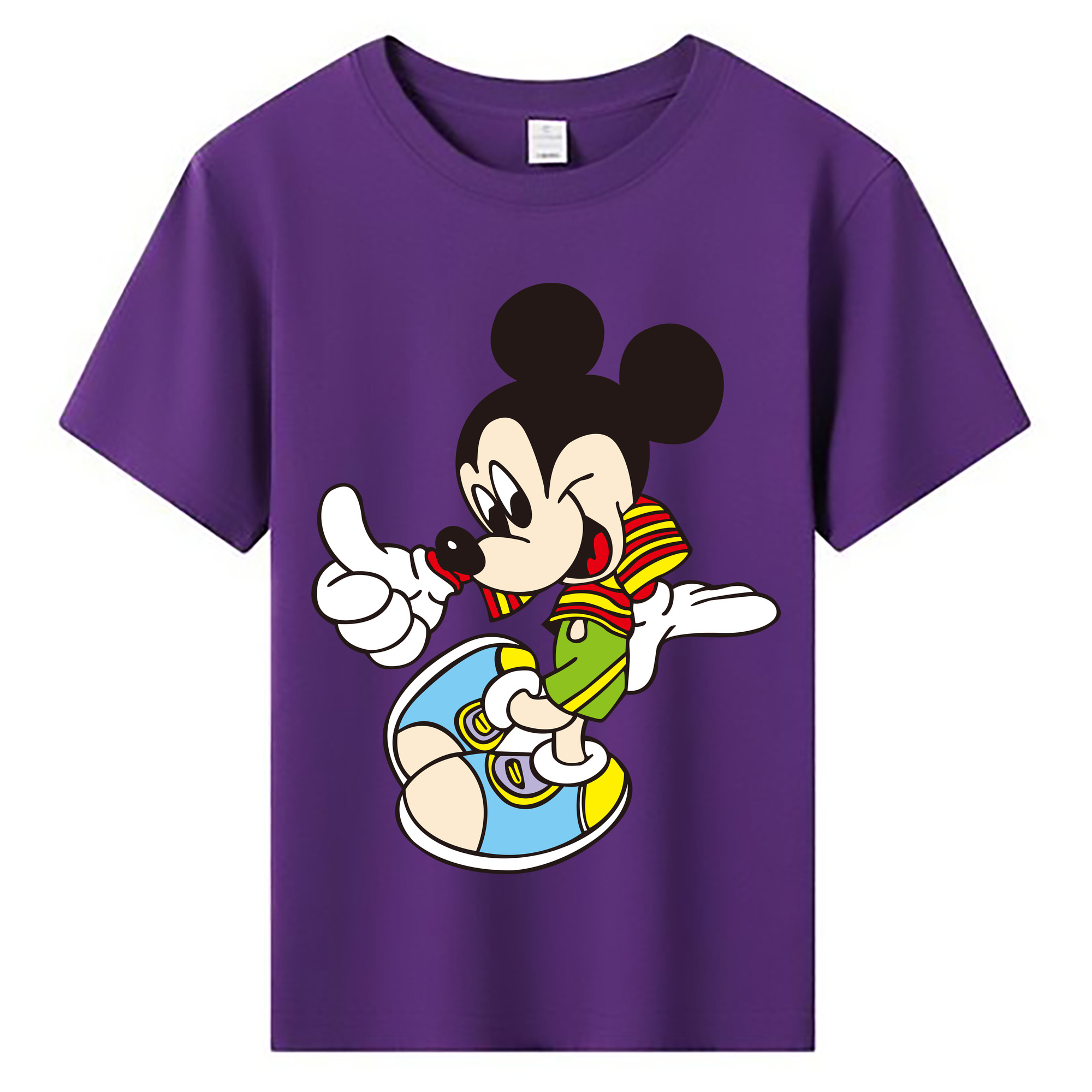ミッキーマウス Mickey Mouse 綿100％キッズTシャツ（フロントプリント）