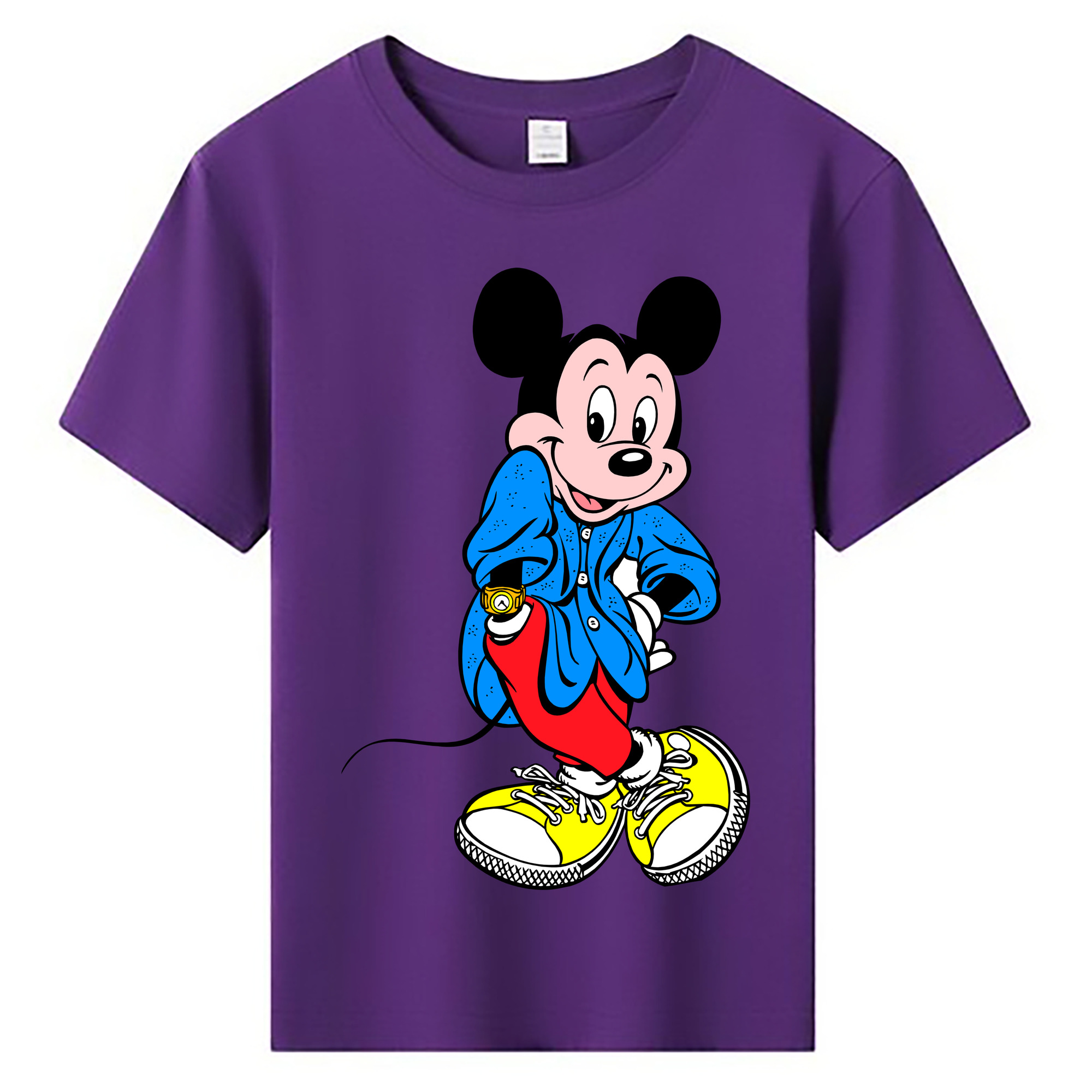 ミッキーマウス Mickey Mouse 綿100％キッズTシャツ（フロントプリント）